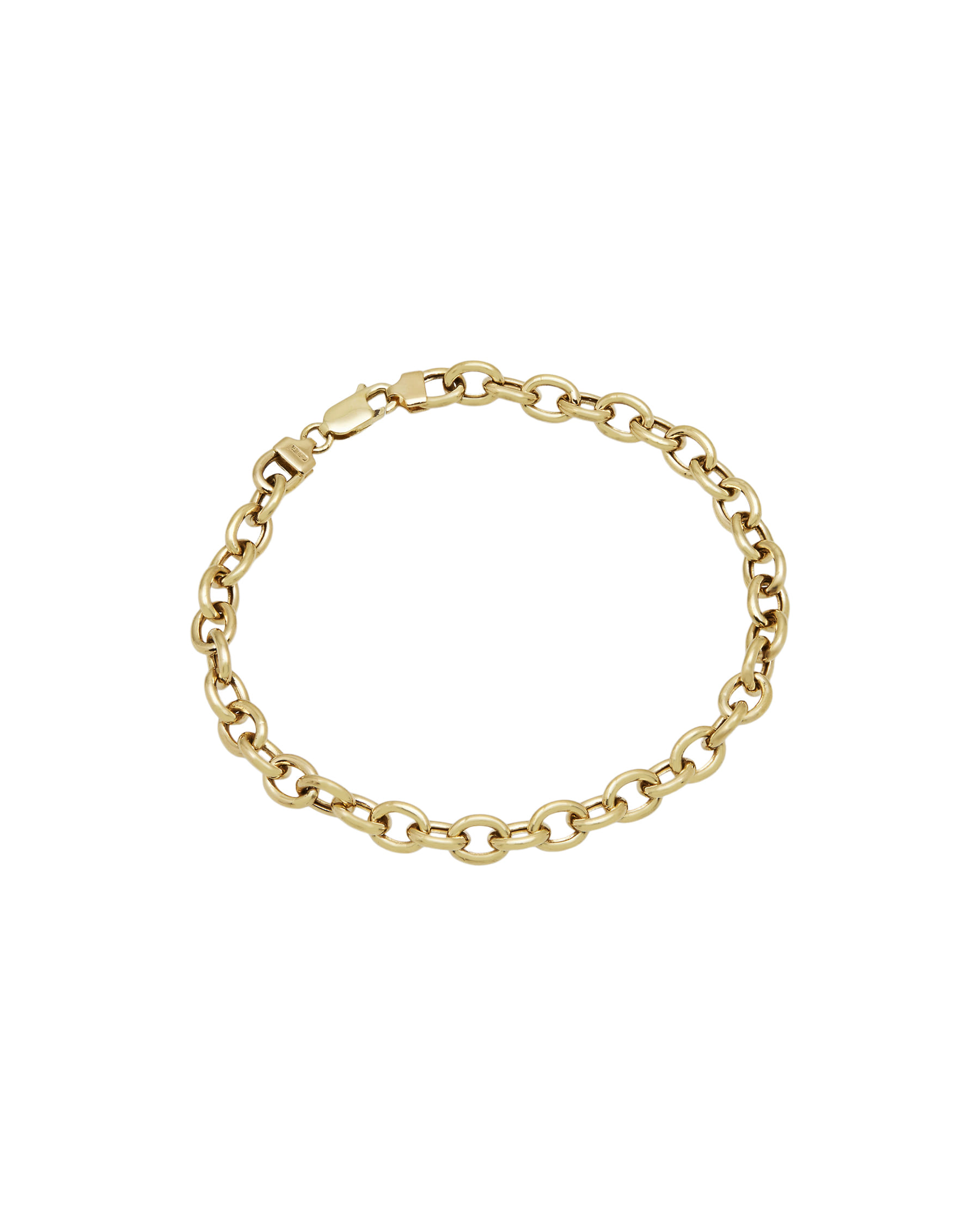 Bracciale maglia catena vuota in oro giallo-1