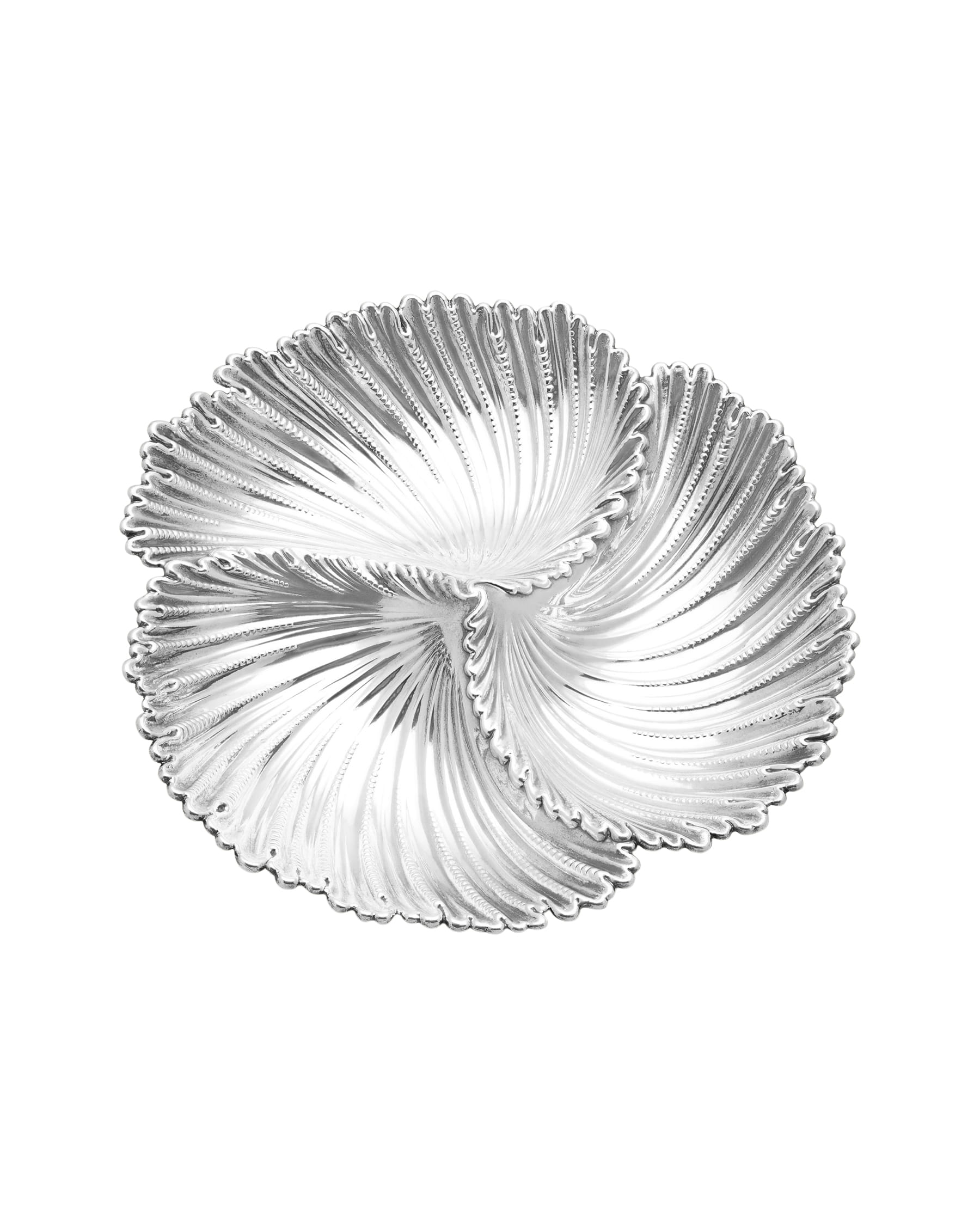 Centrotavola gianmaria buccellati conchiglie arca sovrapposte in argento-1