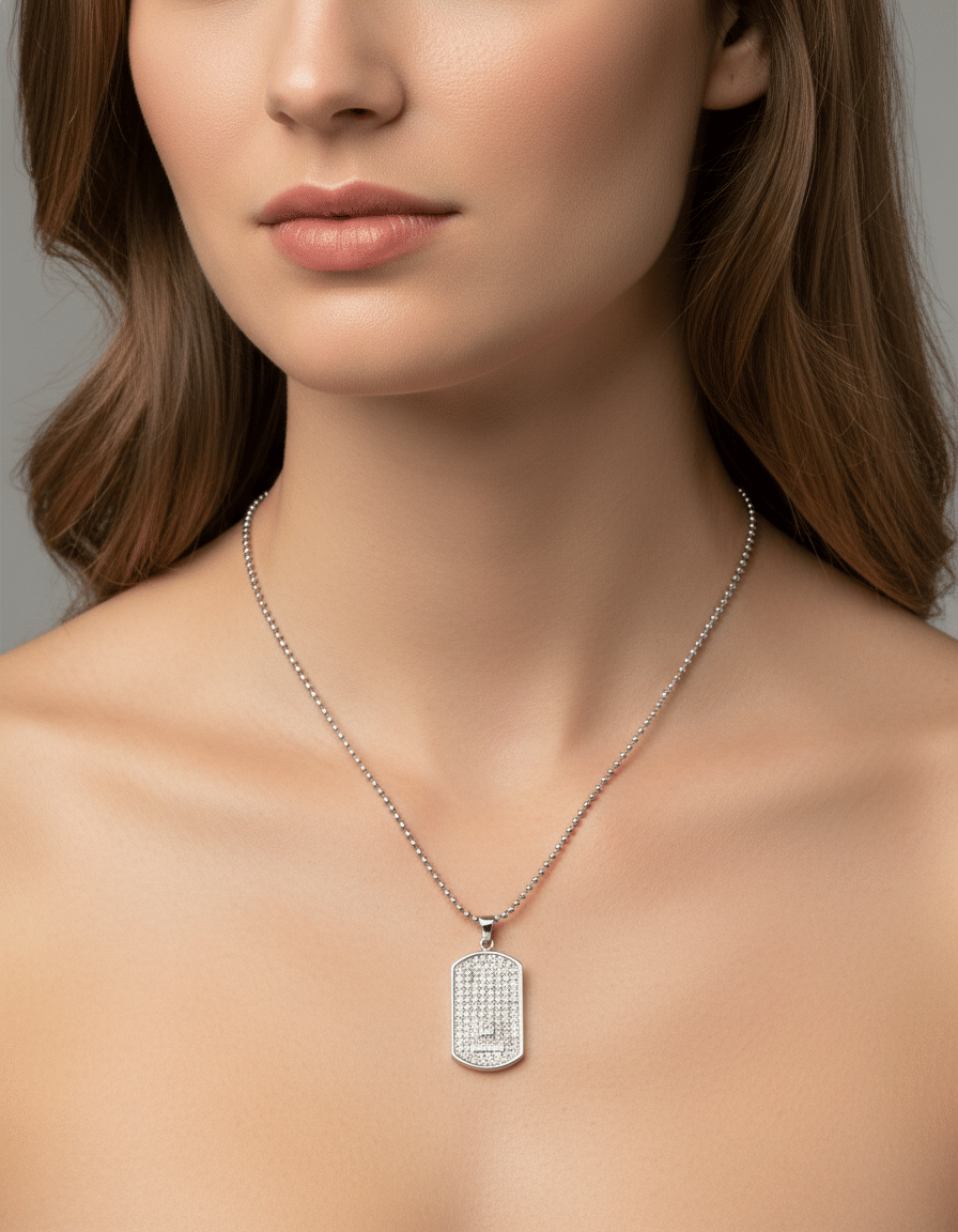 Collana gucci a palline con ciondolo dog tag in oro con diamanti-3