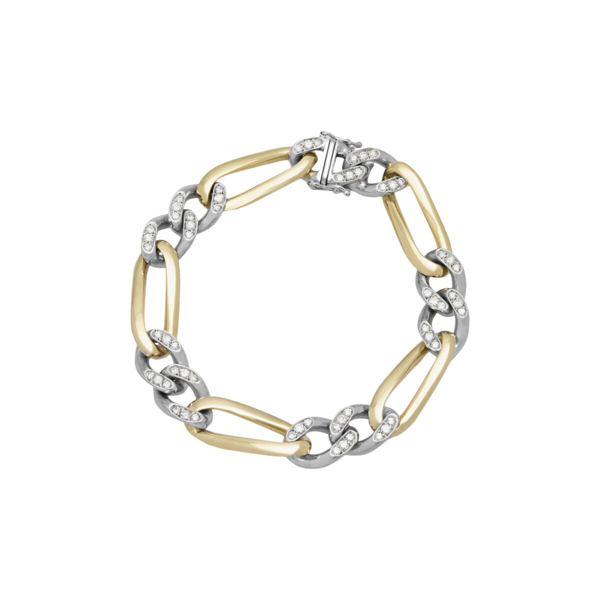 Bracciale nicoli scola in oro bianco e giallo con diamanti-1
