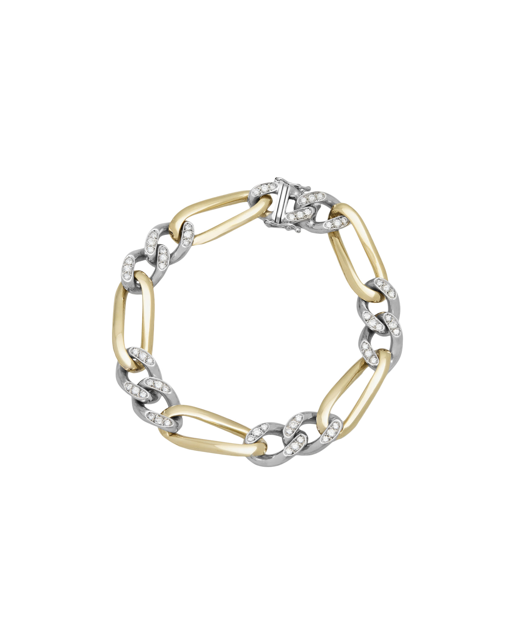 Bracciale nicoli scola in oro bianco e giallo con diamanti-1