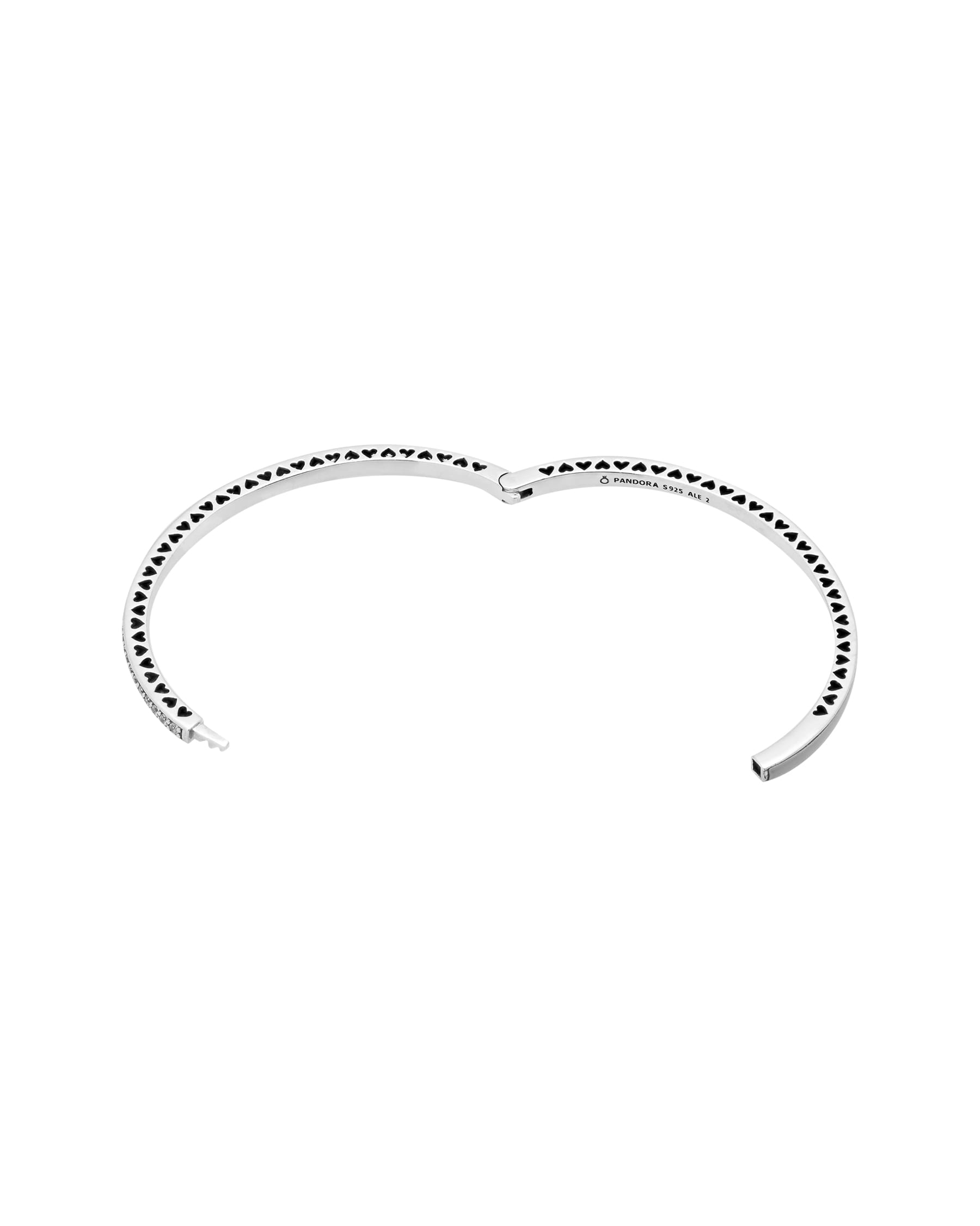 Bracciale pandora rigido con zirconia e smalto lilla in argento-2