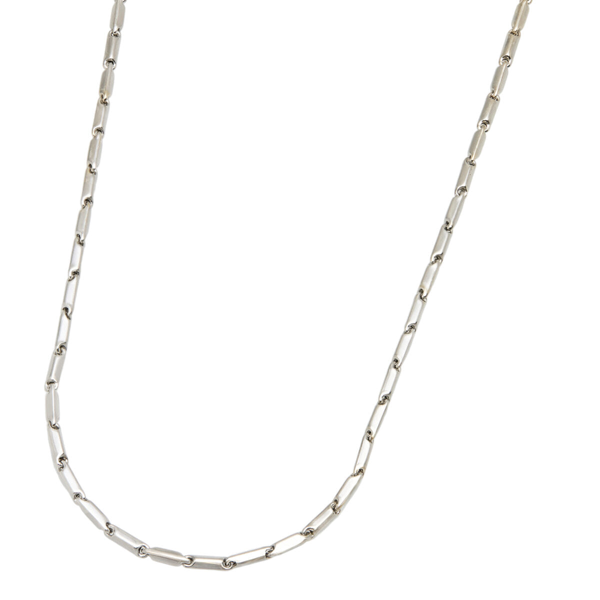 Collana chimento maglia chicchi di riso in oro bianco 18kt-1