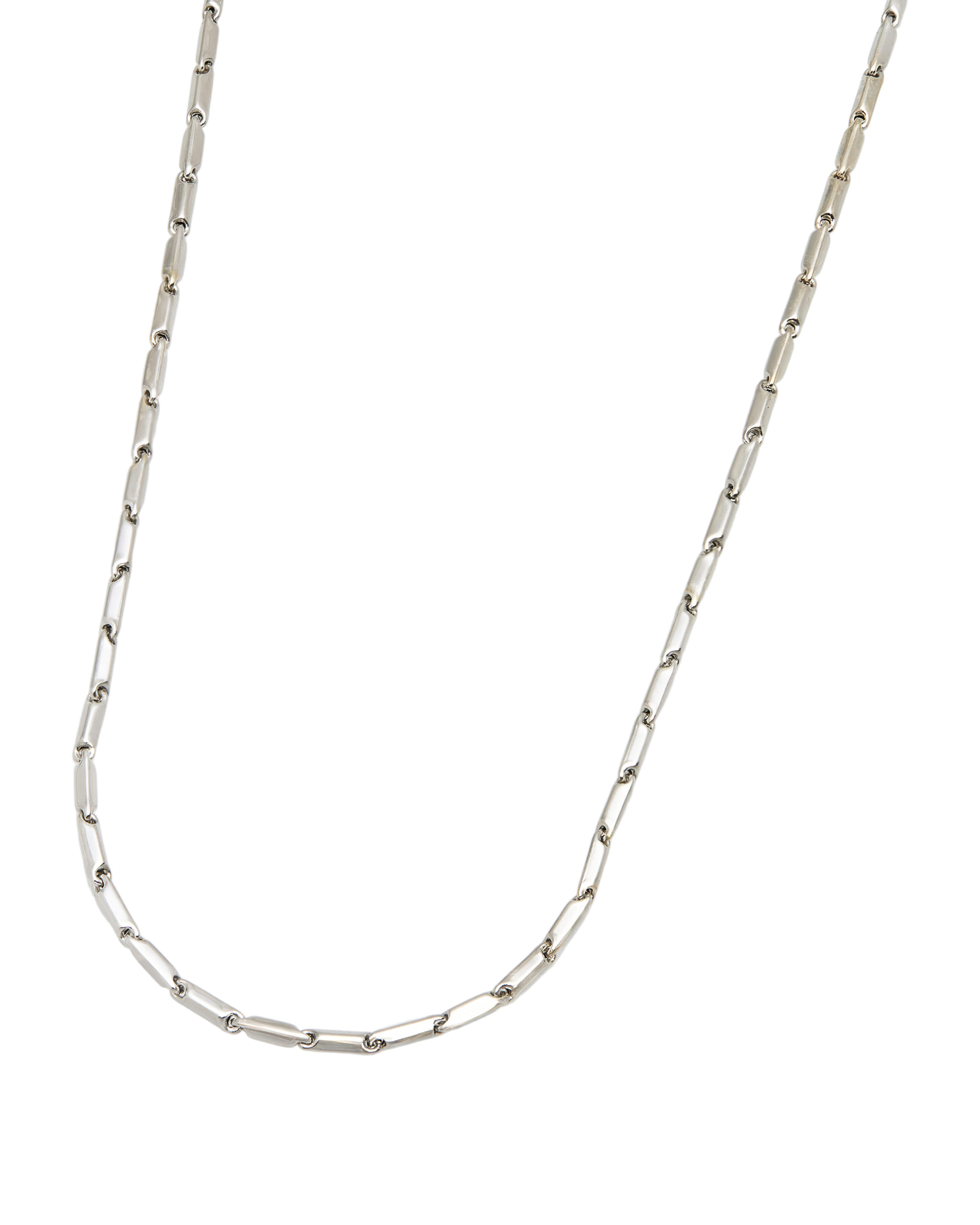 Collana chimento maglia chicchi di riso in oro bianco 18kt-1