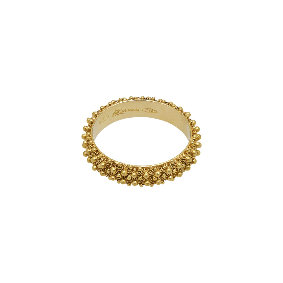 Anello fede sarda marrocu a 2 file in oro giallo 18 kt-1