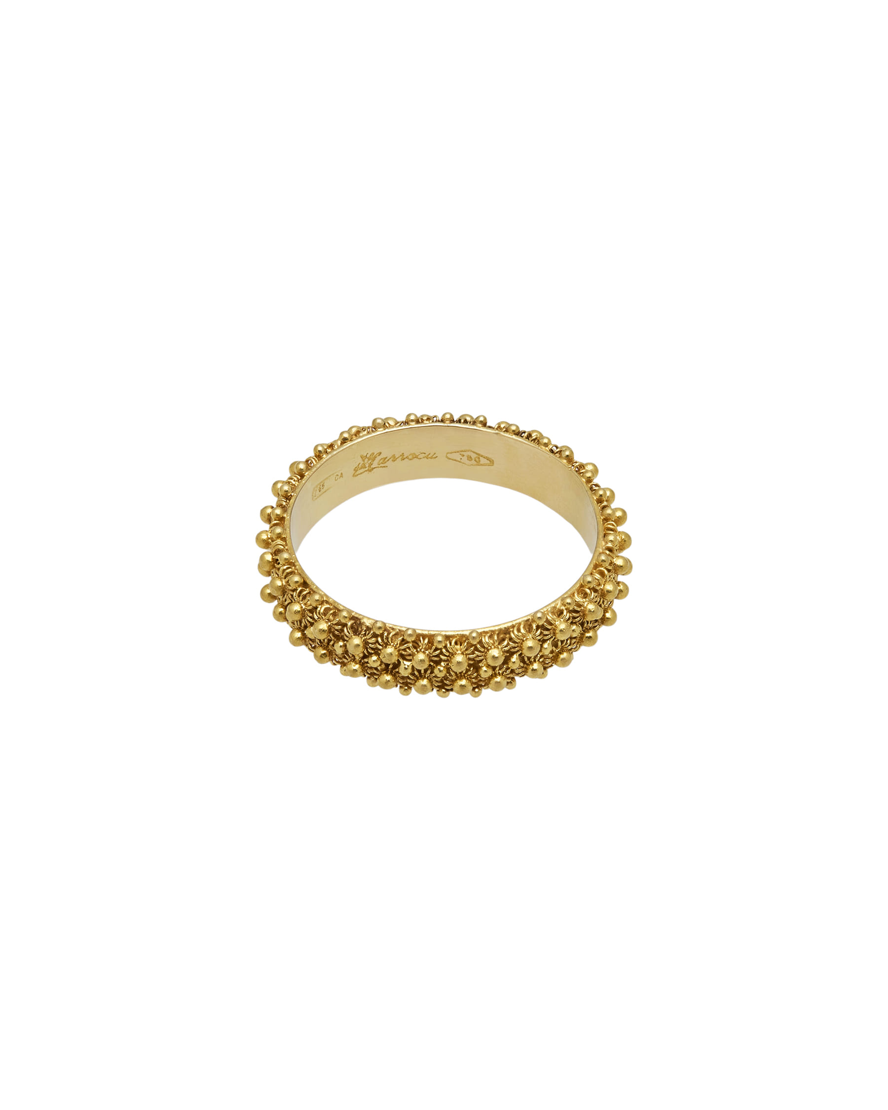 Anello fede sarda marrocu a 2 file in oro giallo 18 kt-1