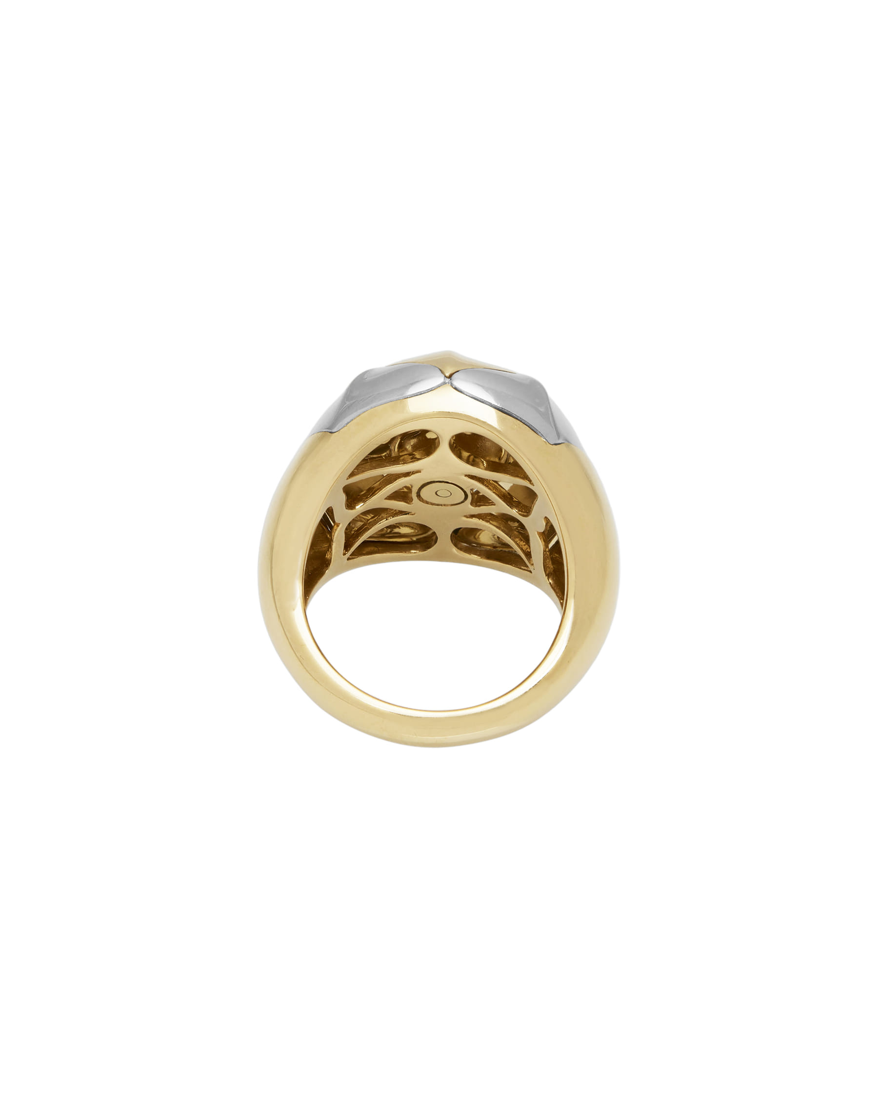 Anello bulgari piramide in oro giallo e bianco-3