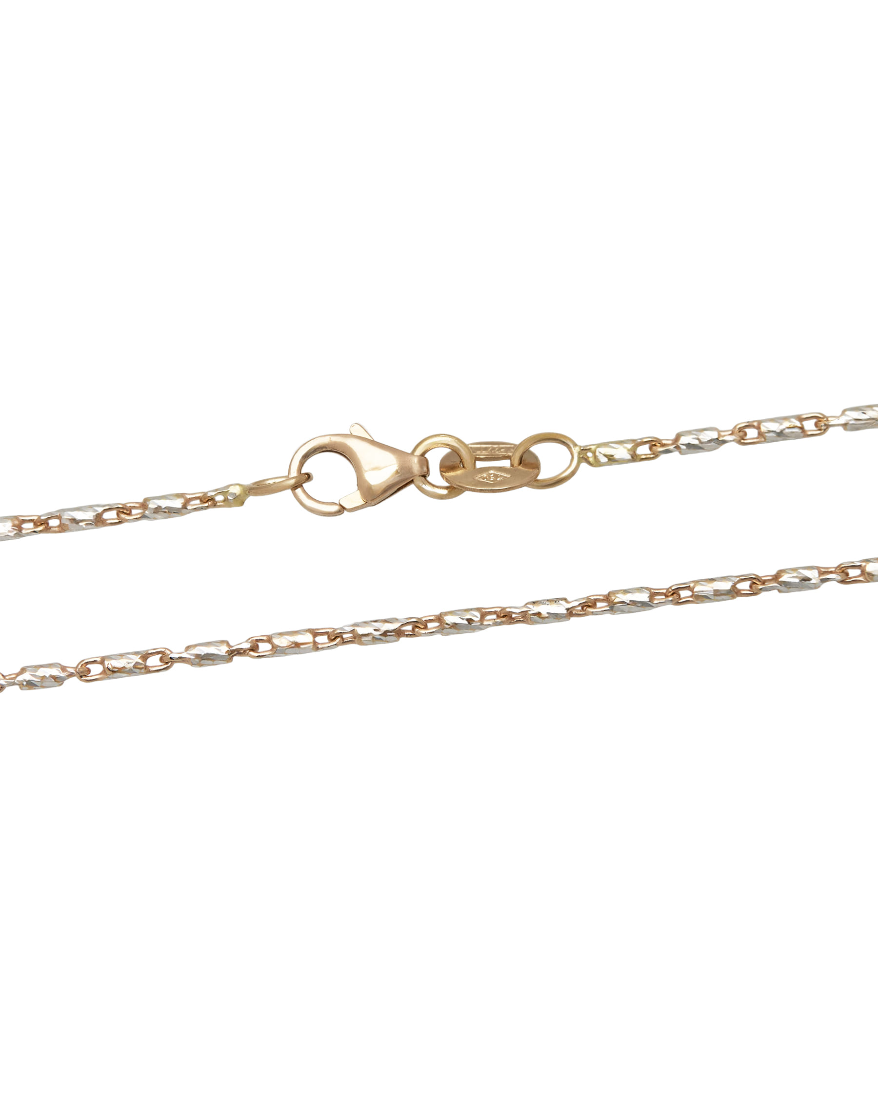 Catenina con maglie diamantate in oro bianco e rosa 18 kt-2