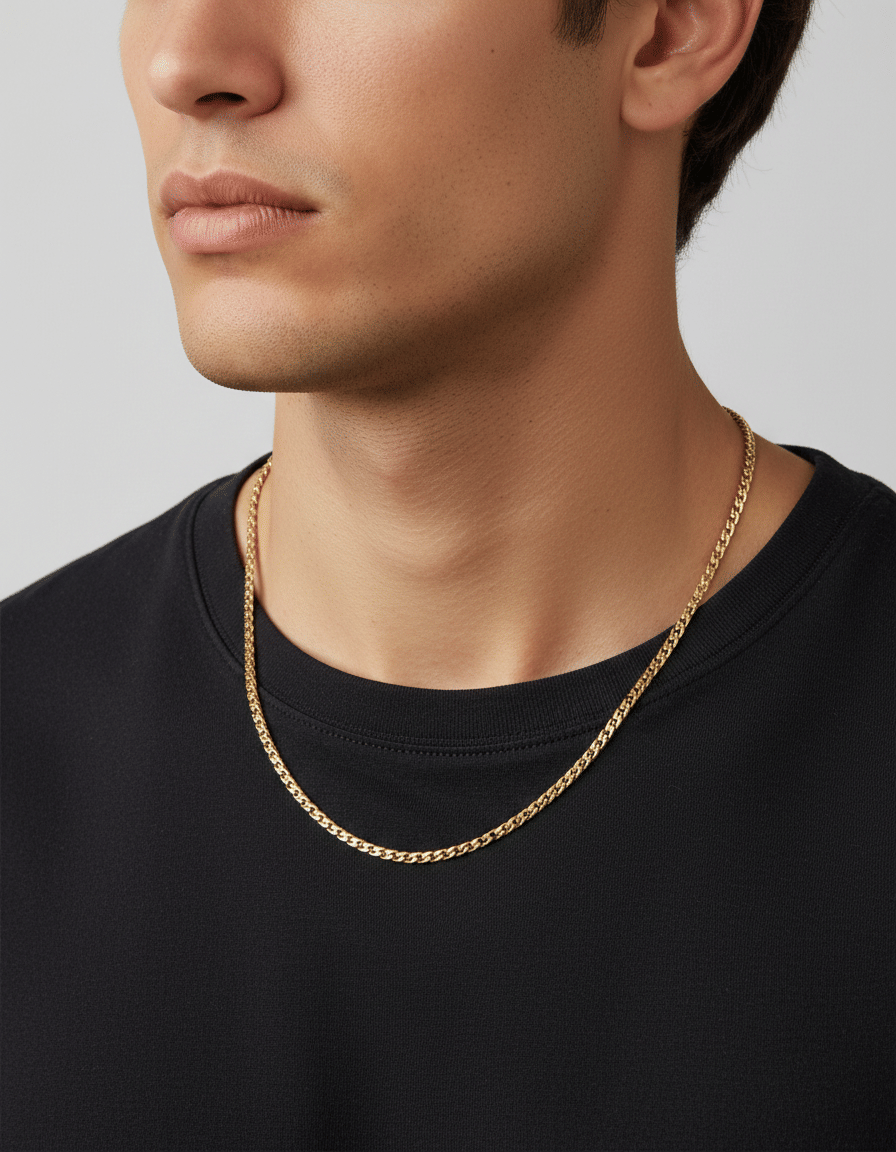 Collana in oro giallo maglia groumette sagomata-3