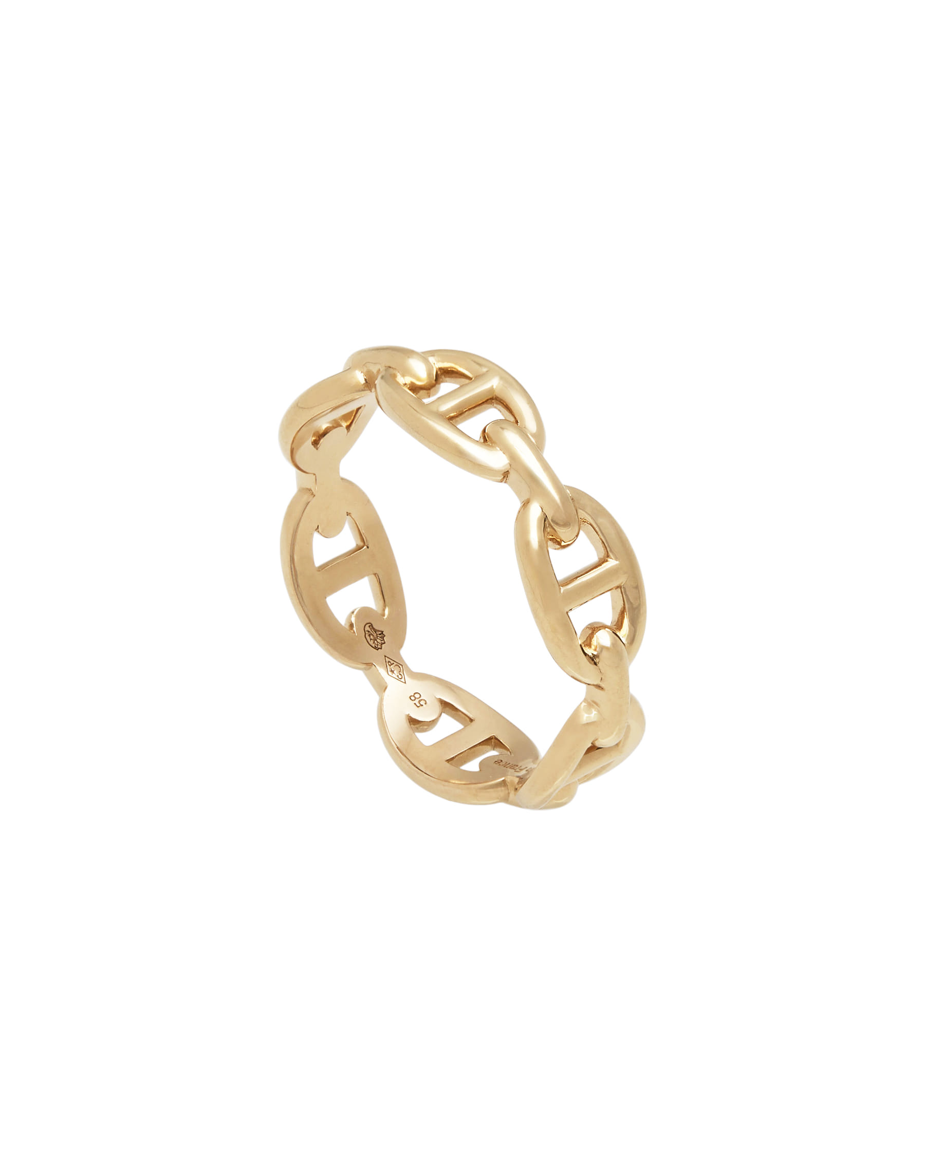 Anello hermes chaîne d’ancre enchaînée in oro rosa-2