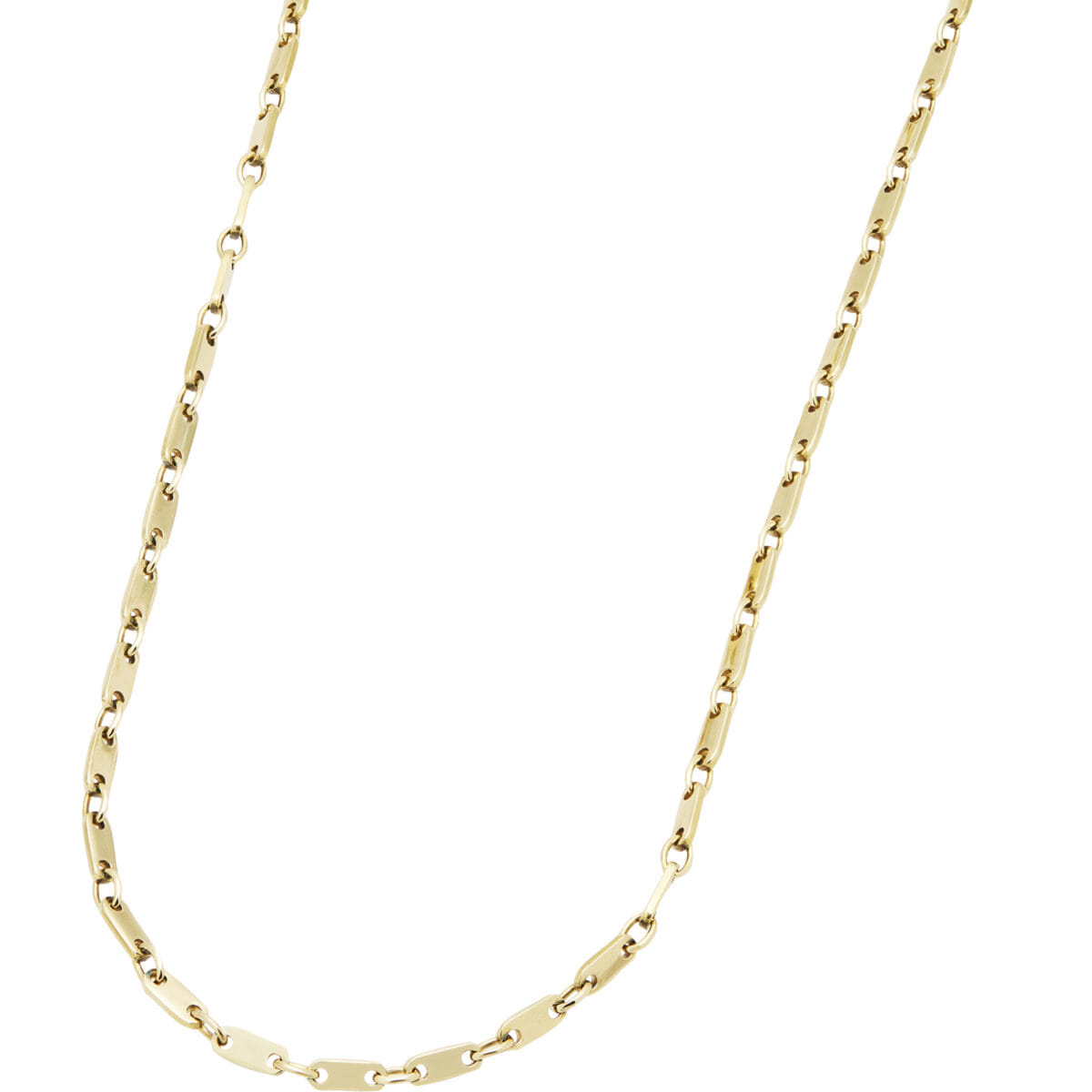 Collana maglia piastrine piatte in oro giallo-1