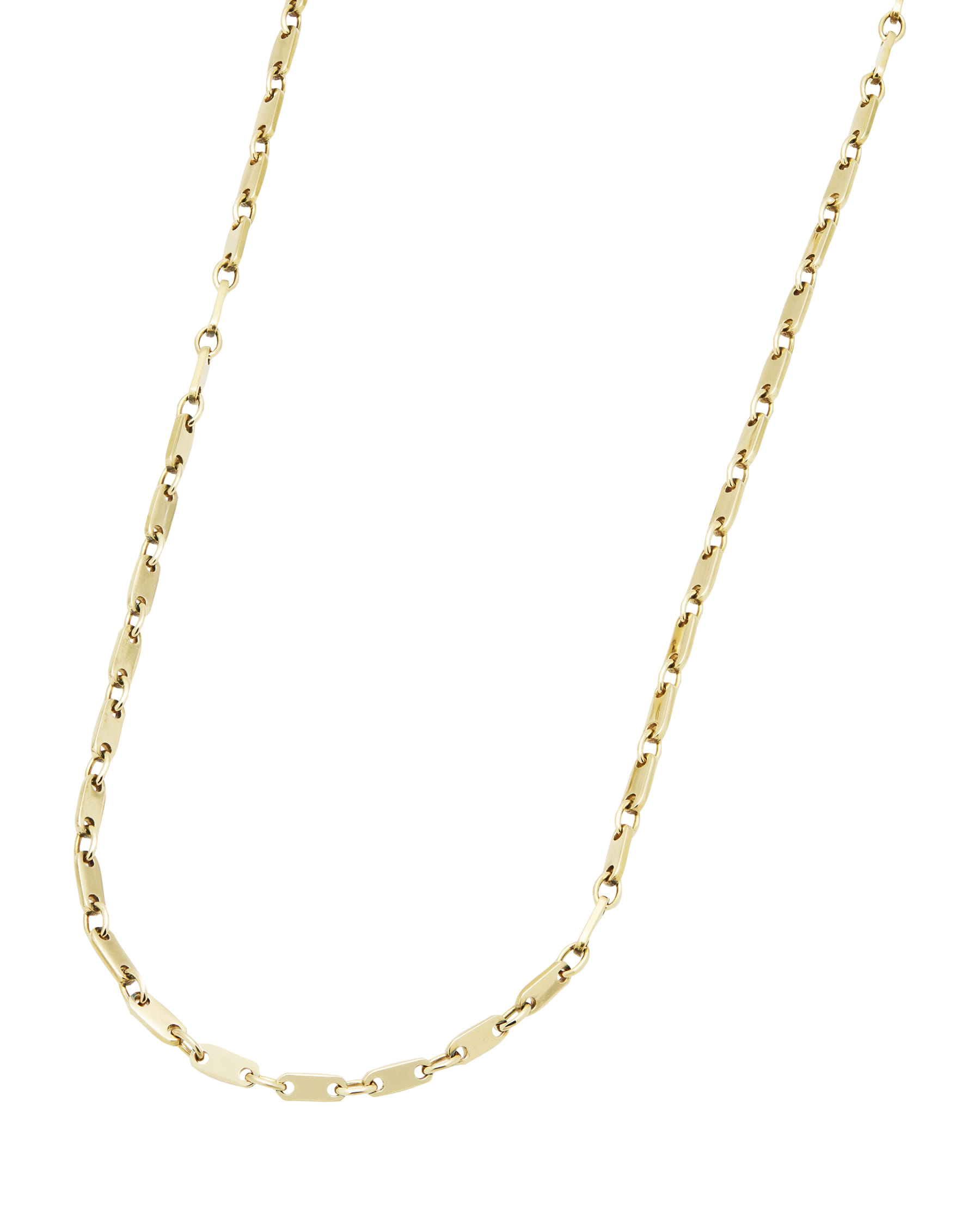 Collana maglia piastrine piatte in oro giallo-1