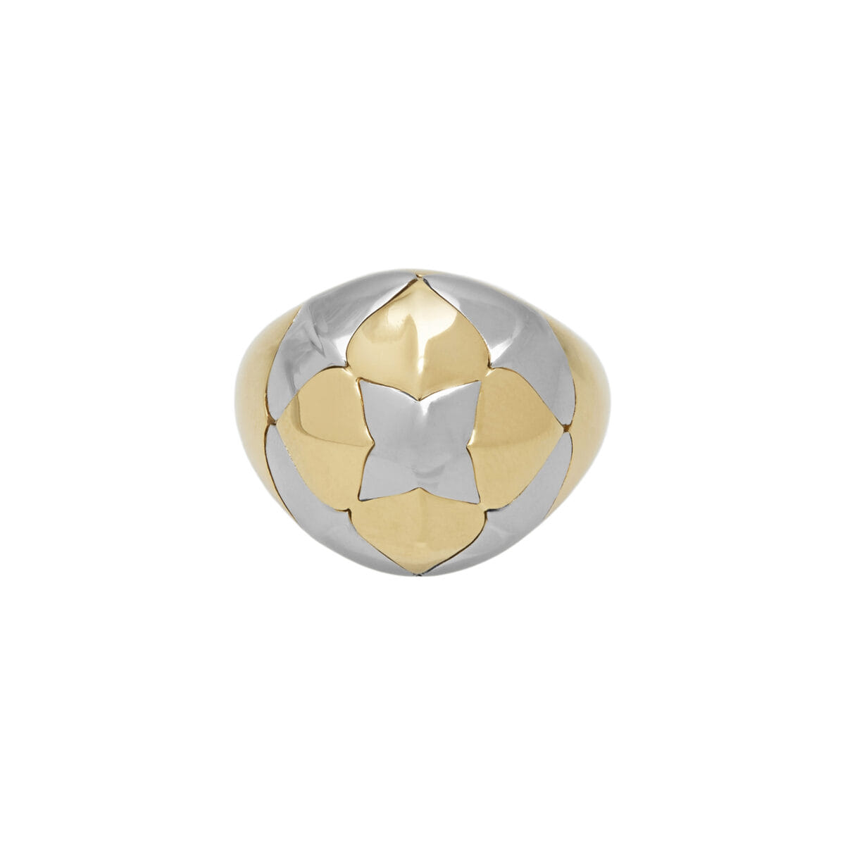 Anello bulgari piramide in oro giallo e bianco-1