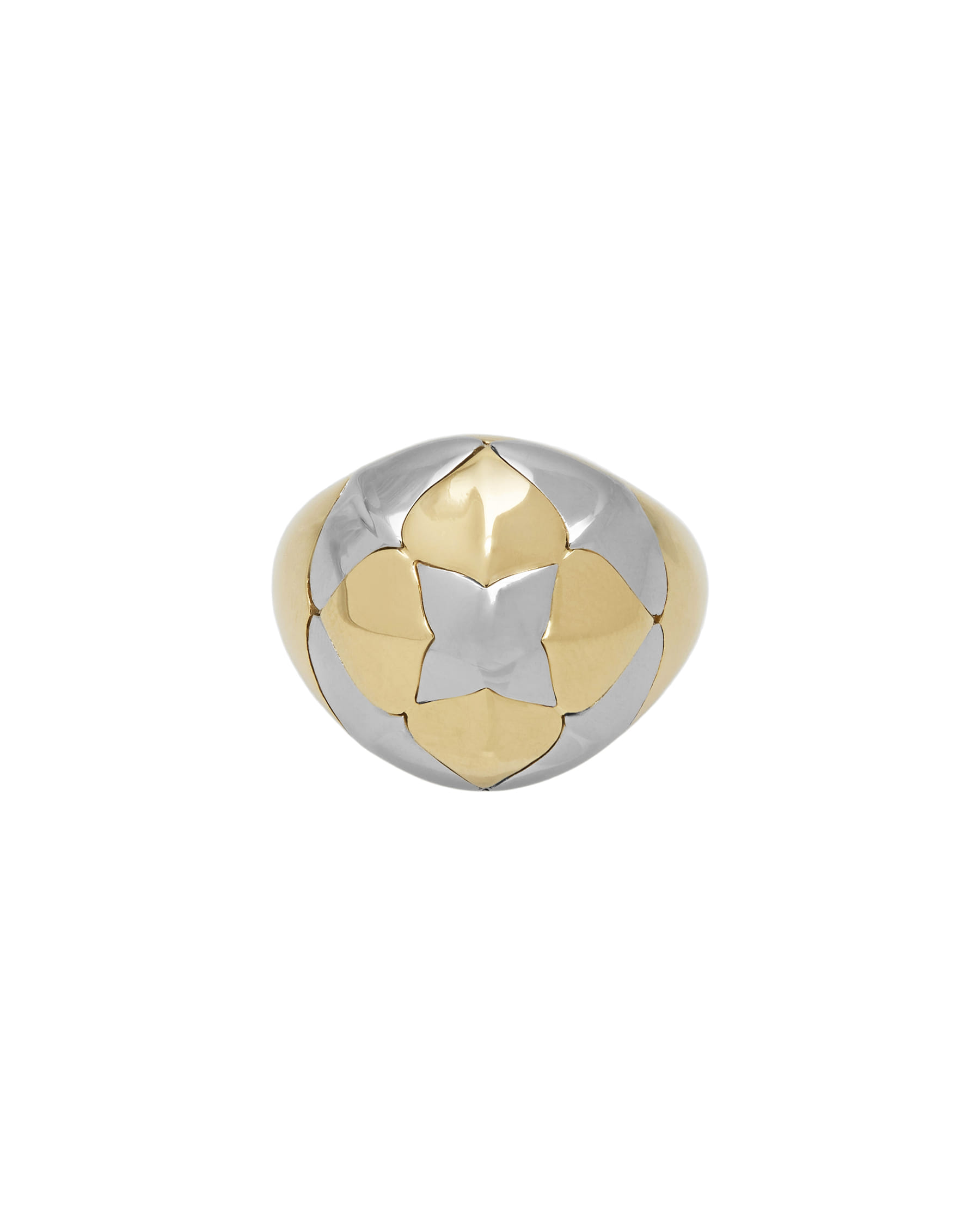 Anello bulgari piramide in oro giallo e bianco-1