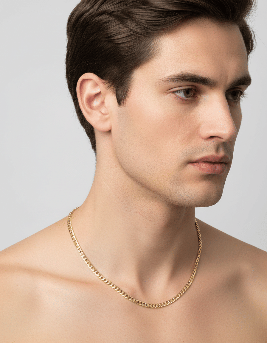 Girocollo maglia groumette piatta vuota in oro giallo 18 kt-3