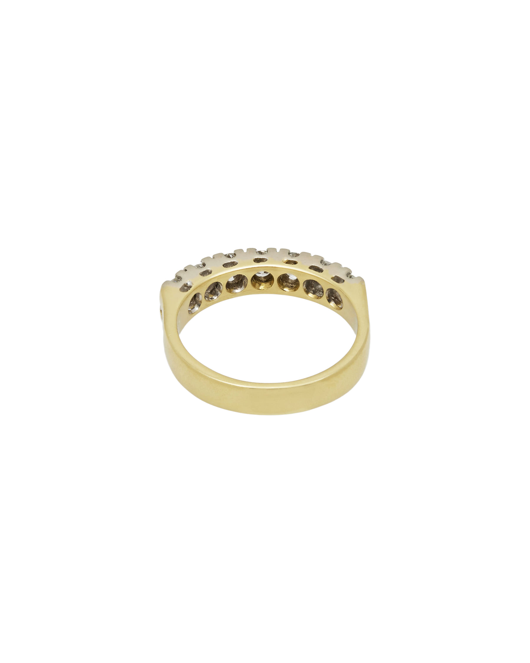 Anello veretta oro bianco e giallo con 7 diamanti 0,70 ct-3