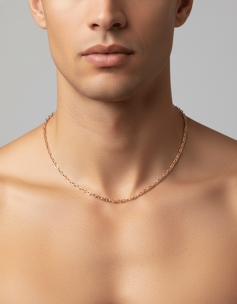 Collana maglia catena rettangolare in oro giallo 18 kt-3