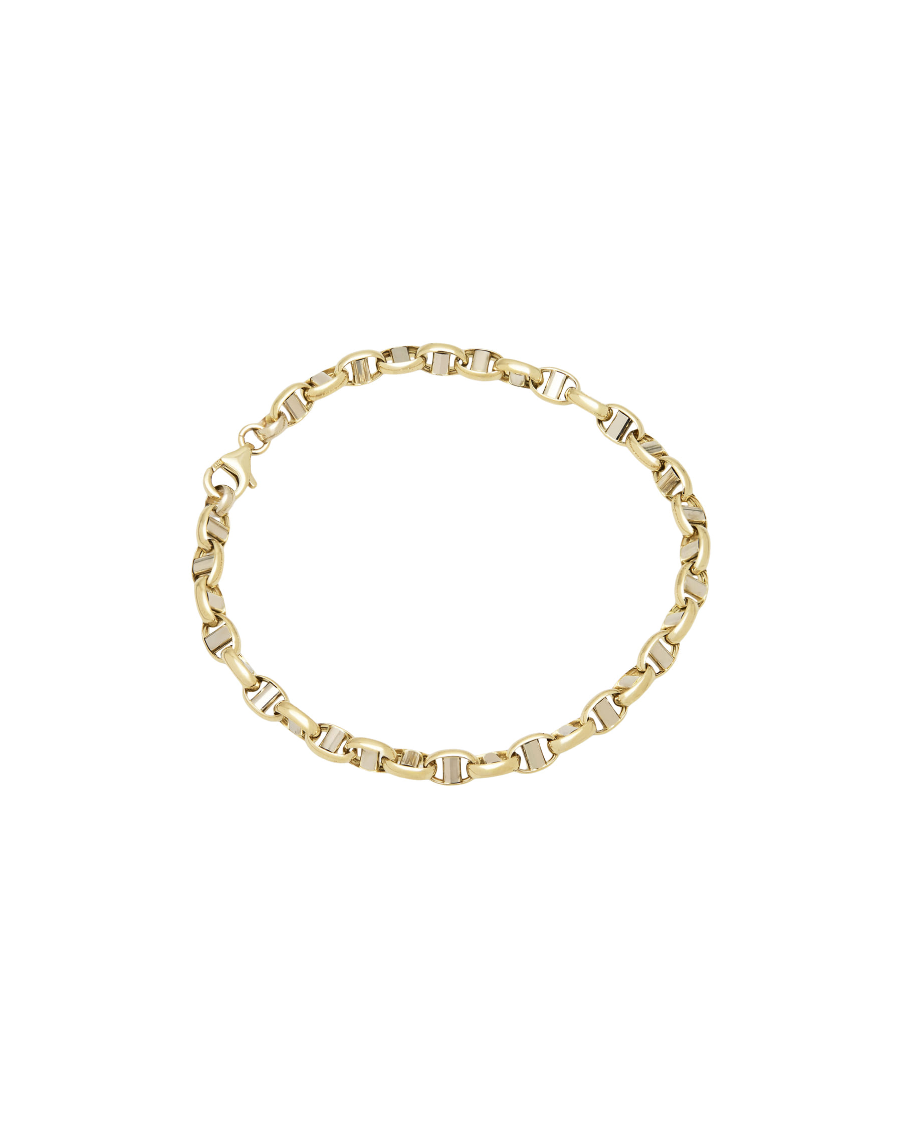 Bracciale maglia marinara in oro giallo e bianco 18 kt-1