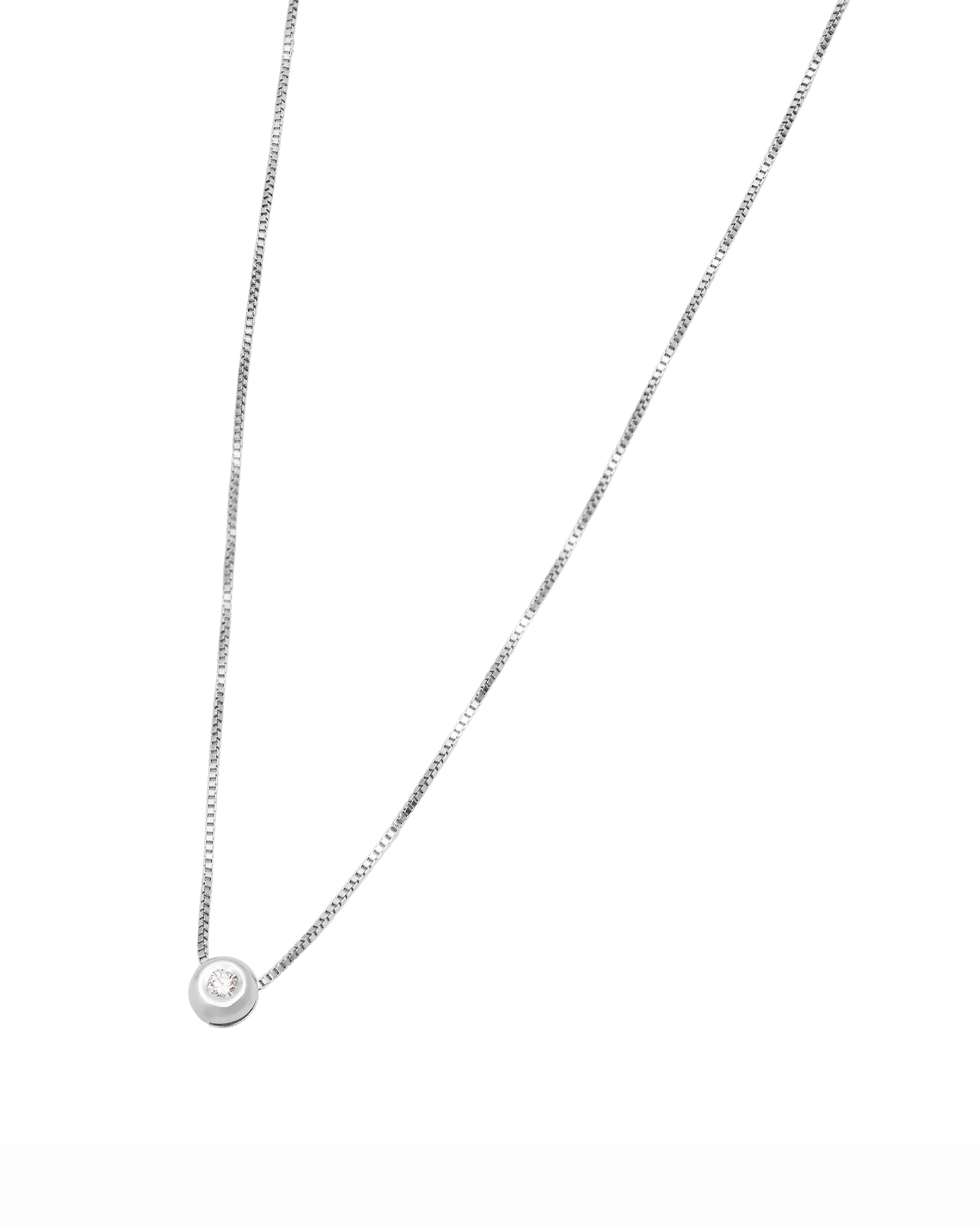 Catenina punto luce cipollino in oro bianco con diamante 0,04 ct-1