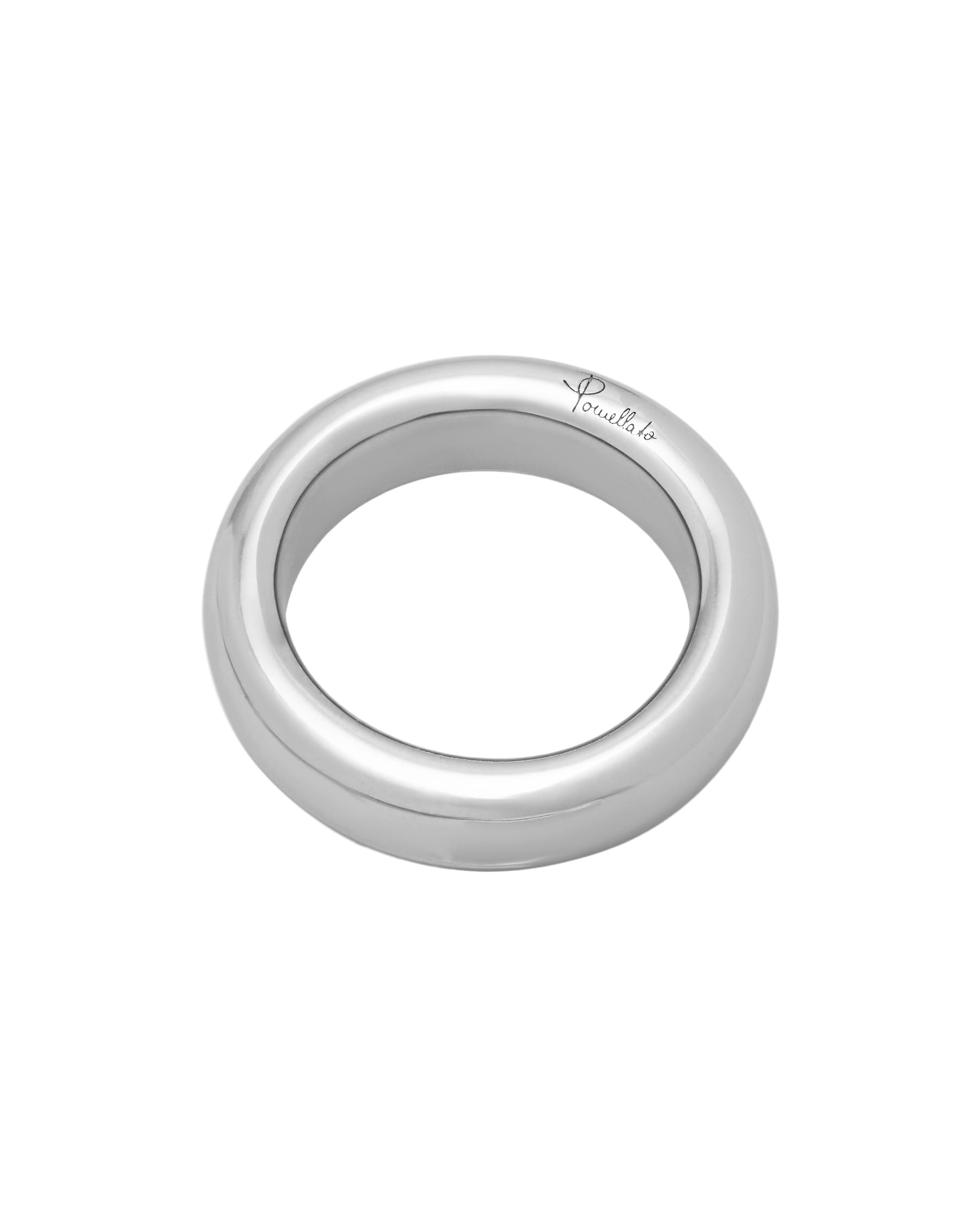 Anello fede bombata pomellato in oro bianco 18 kt-2