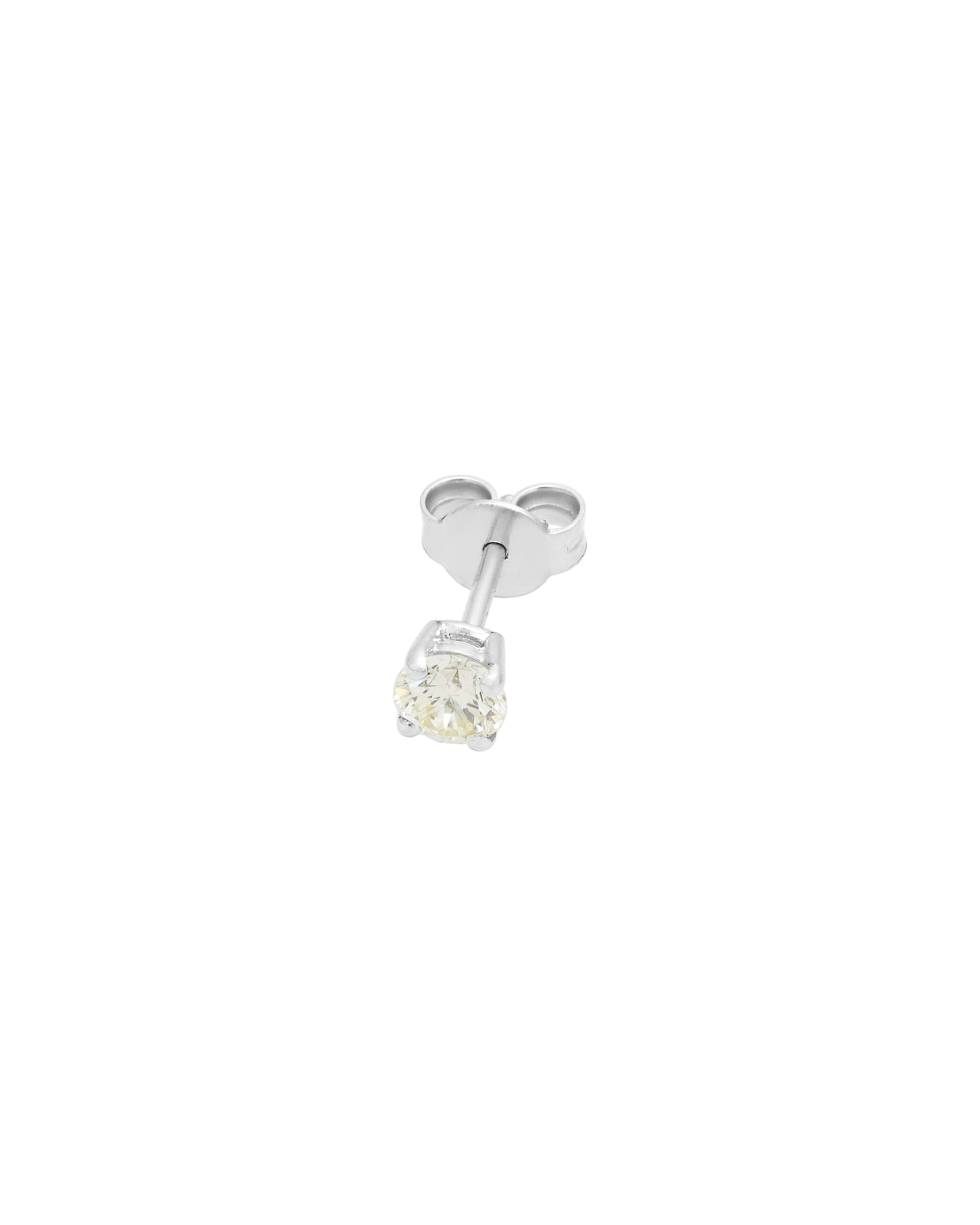 Orecchino singolo punto luce a filo in oro bianco con diamante 0,35 ct-1