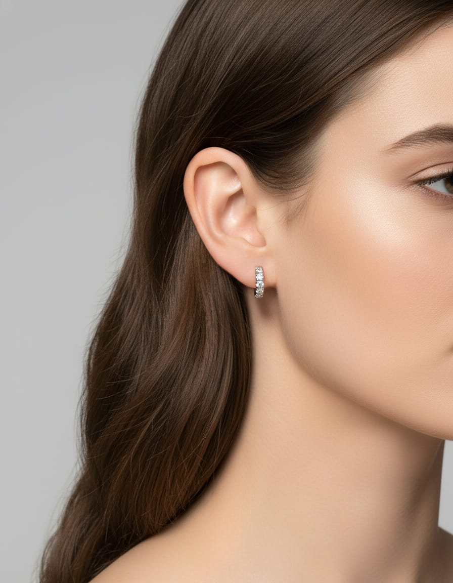 Orecchini cerchietto con diamanti-3