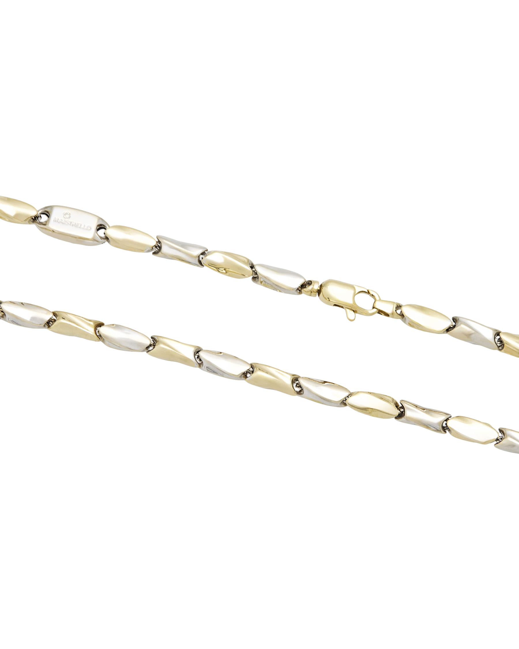 Collana maistrello in oro bianco e giallo 18 kt-2