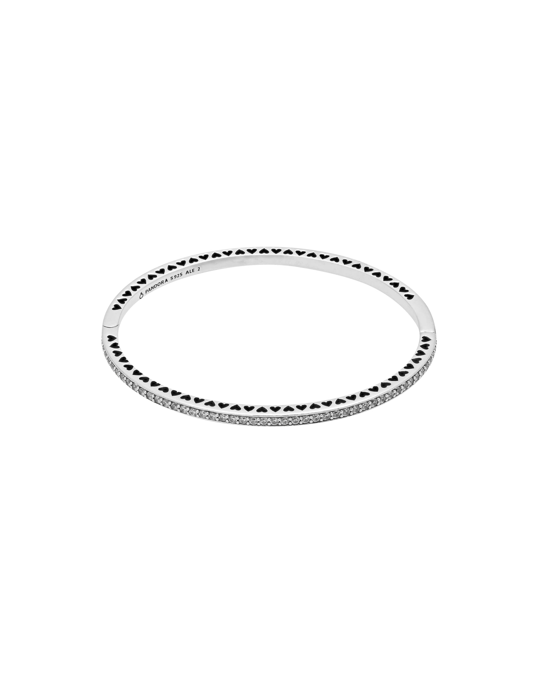 Bracciale pandora rigido con zirconia e smalto lilla in argento-1