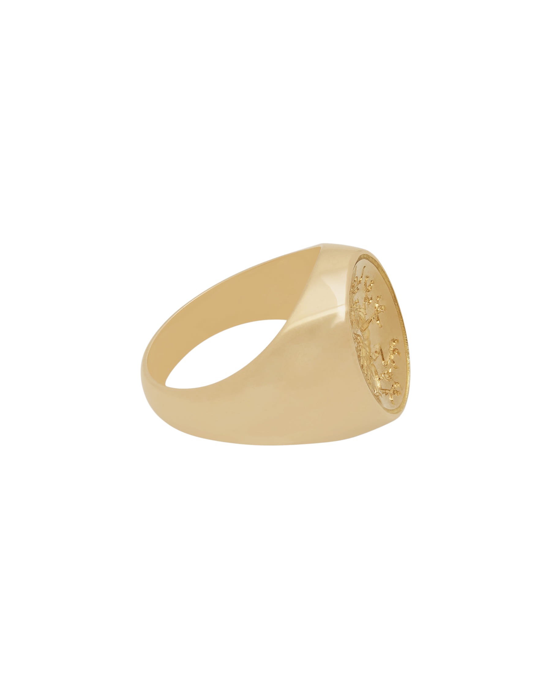 Anello sigillo in oro giallo 18kt con grifone-2