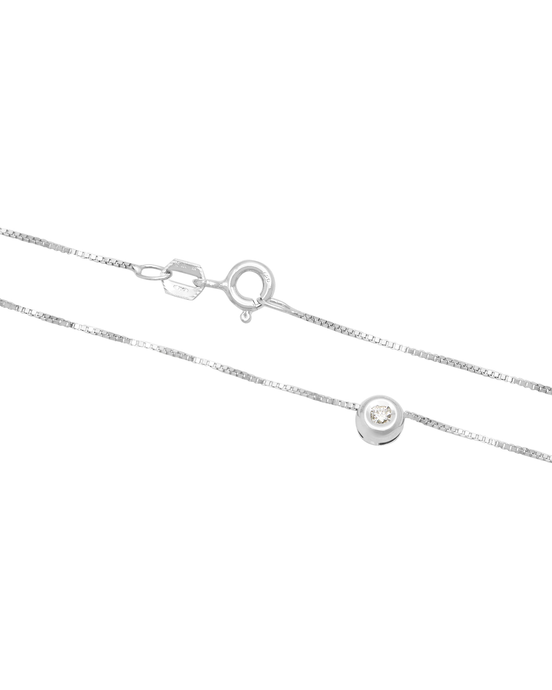 Catenina punto luce cipollino in oro bianco con diamante 0,04 ct-2