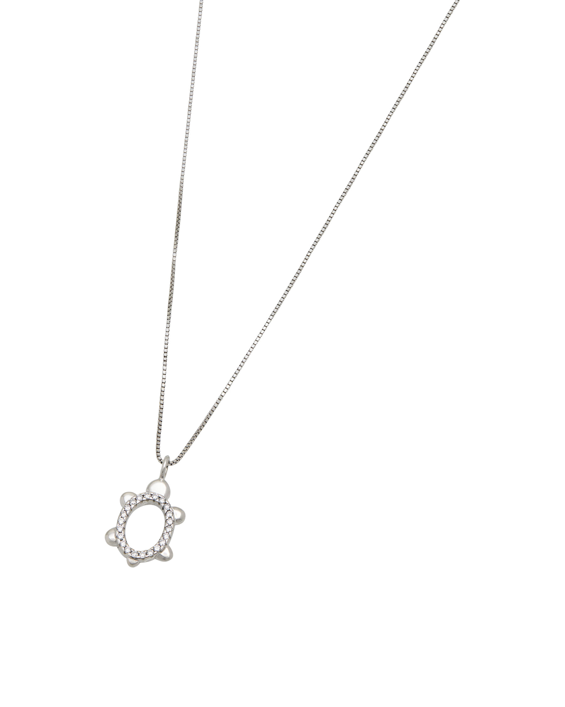 Catenina veneziana con ciondolo tartaruga e diamanti in oro bianco-1