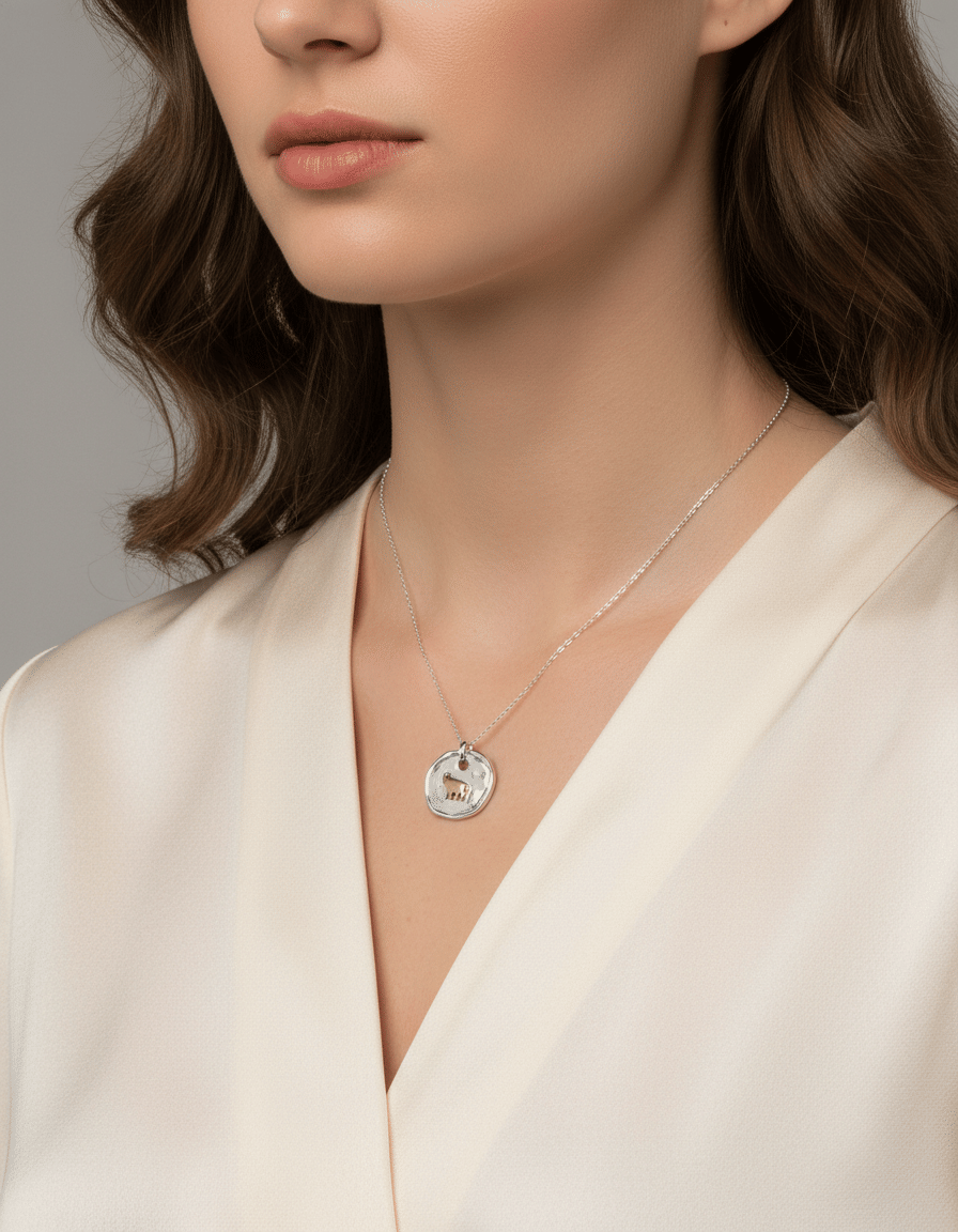 Ciondolo dodo ovale in argento con simbolo elefante in oro giallo 18 kt-3