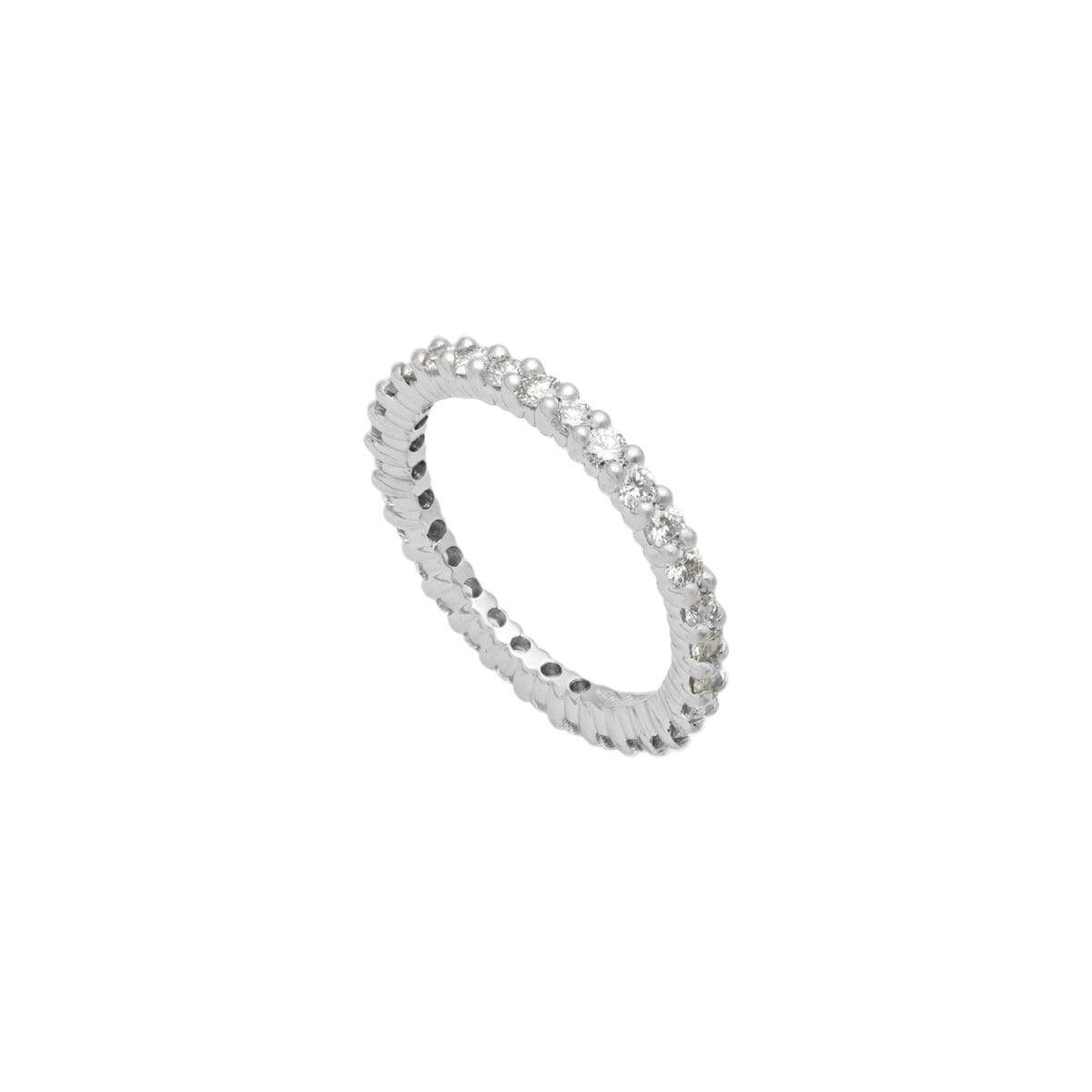 Anello eternity leopizzo in oro bianco e diamanti-1