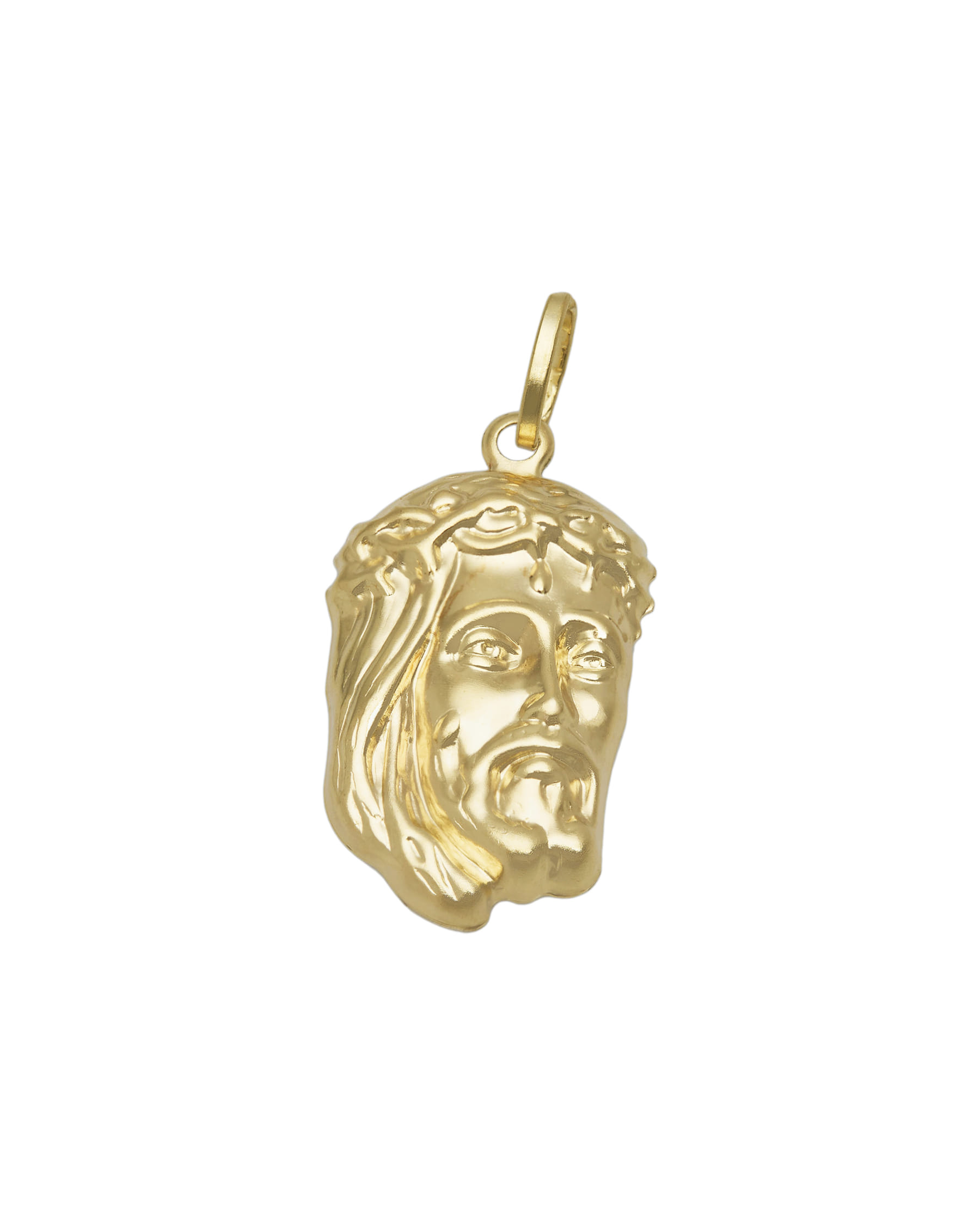 Ciondolo volto cristo in oro giallo-1