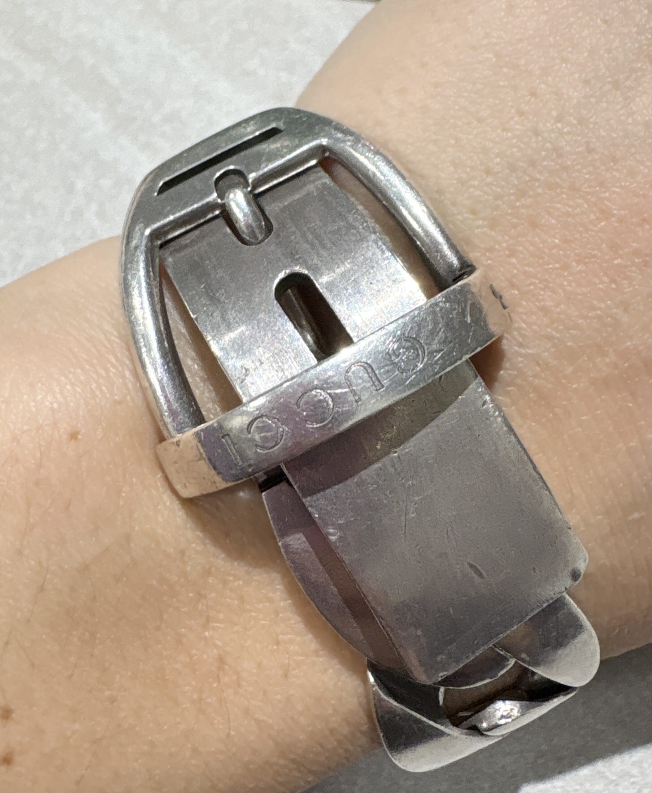 Bracciale gucci cinta in argento 925%-3