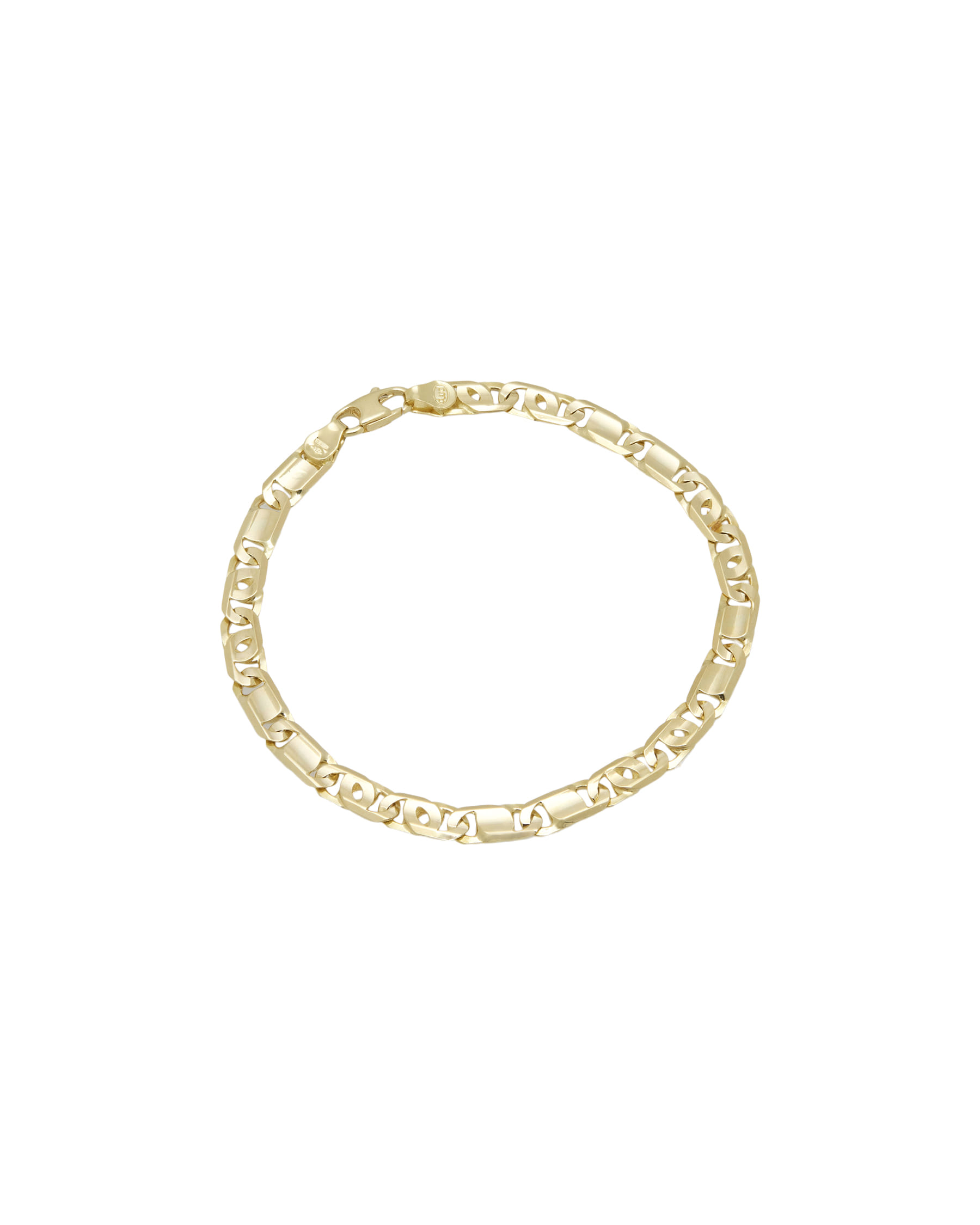 Bracciale in oro giallo con maglia piena occhio di tigre e di pernice-1