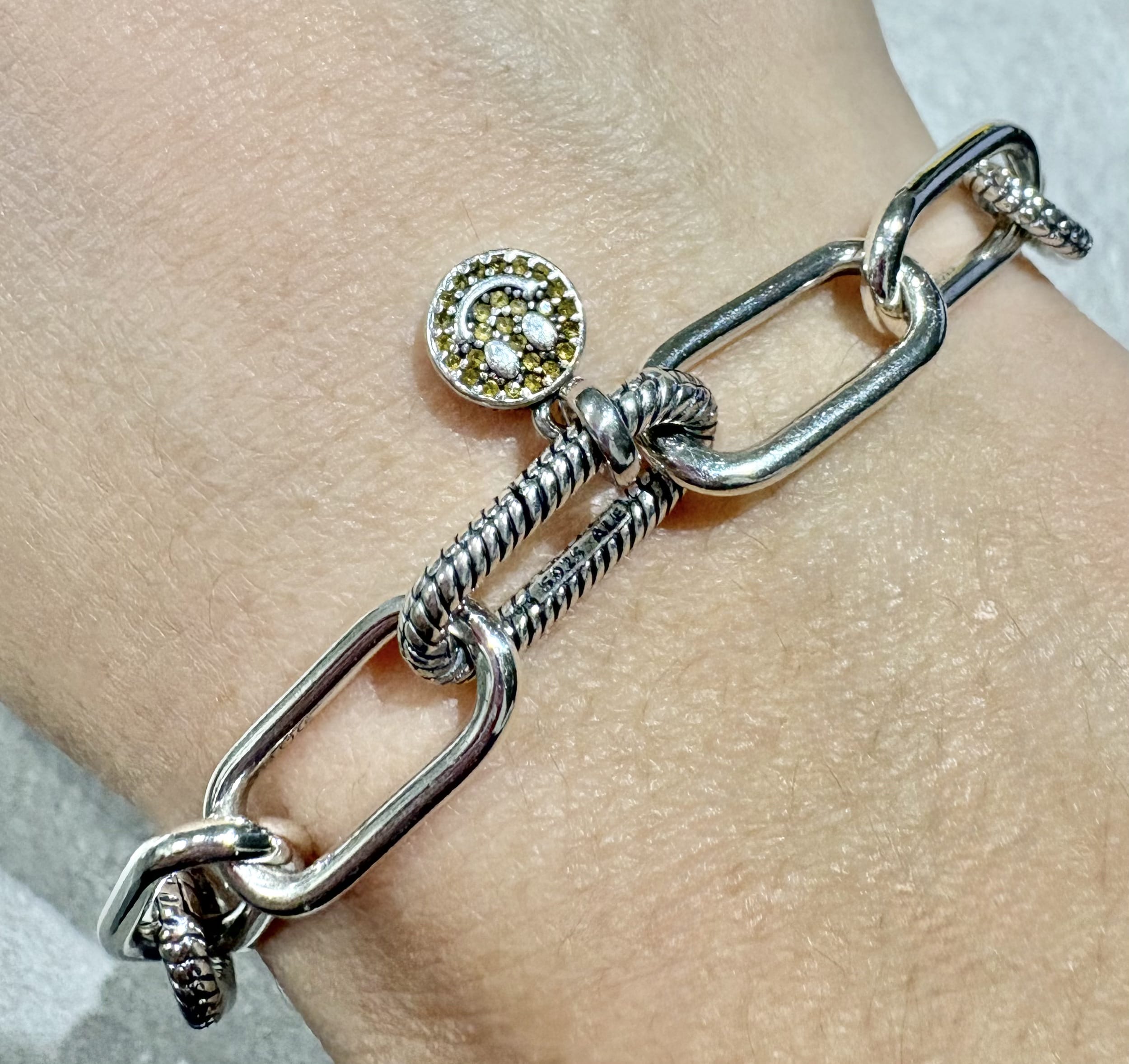 Bracciale pandora me maglia link medium con chiusura a sfera con charm smile-3