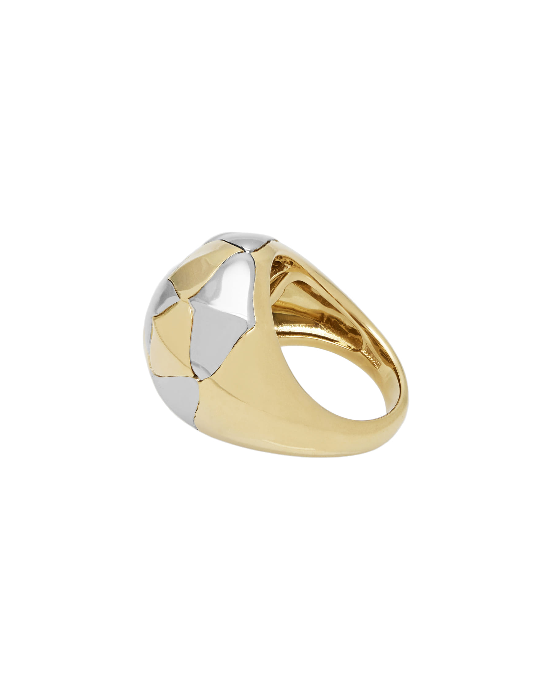 Anello bulgari piramide in oro giallo e bianco-2