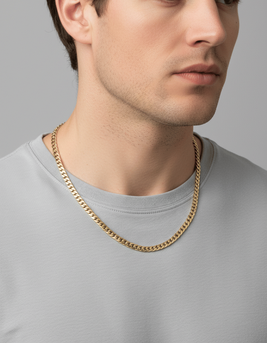 Collana maglia groumette in oro giallo 18 kt-3