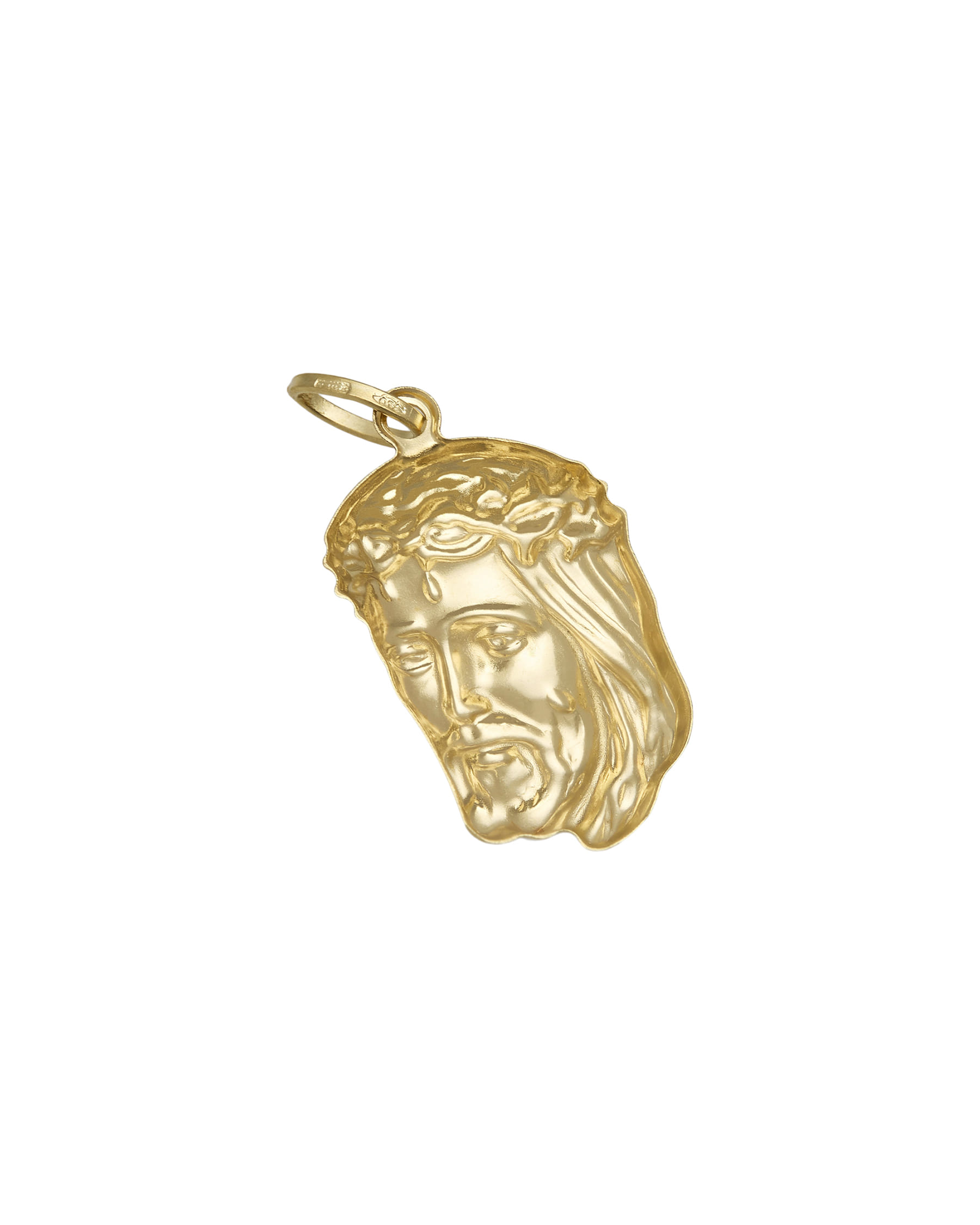 Ciondolo volto cristo in oro giallo-2