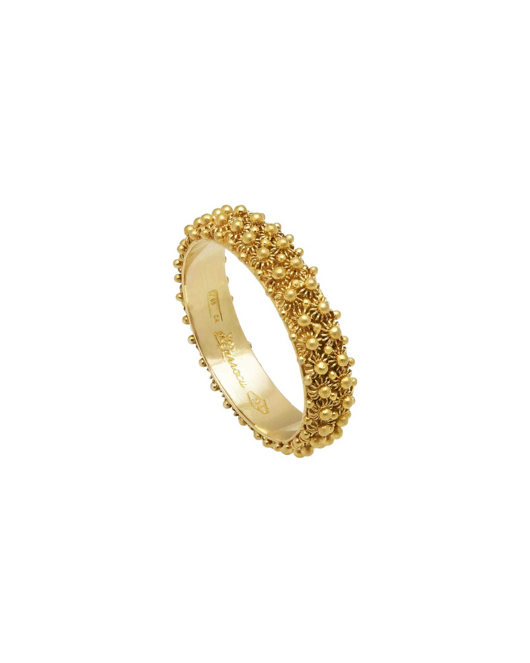 Anello fede sarda marrocu a 2 file in oro giallo 18 kt-2