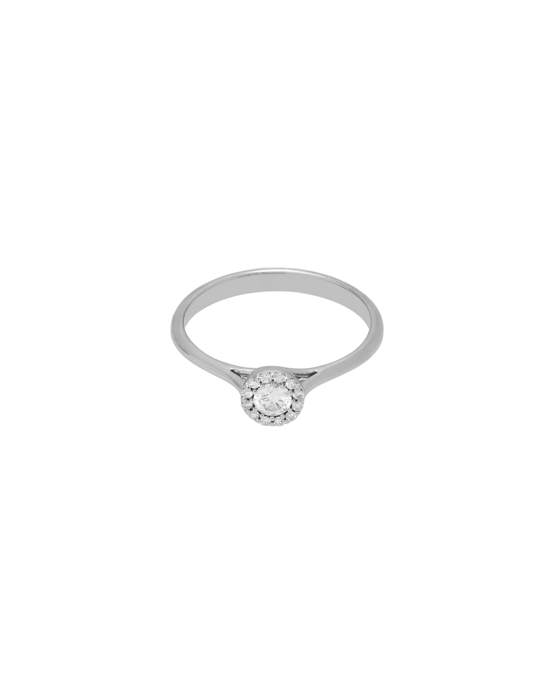 Anello solitario halo in oro bianco con diamanti-1