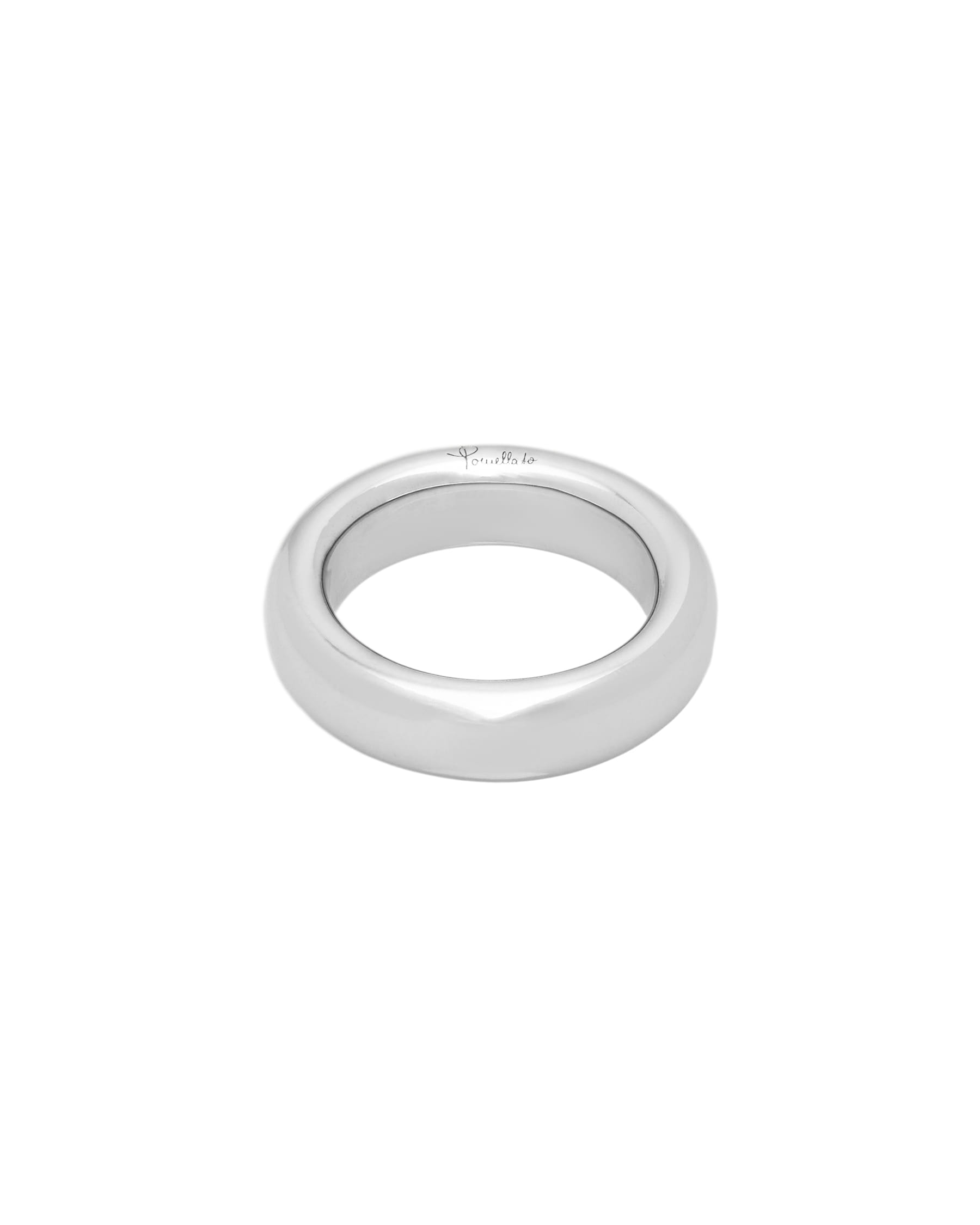 Anello fede bombata pomellato in oro bianco 18 kt-1