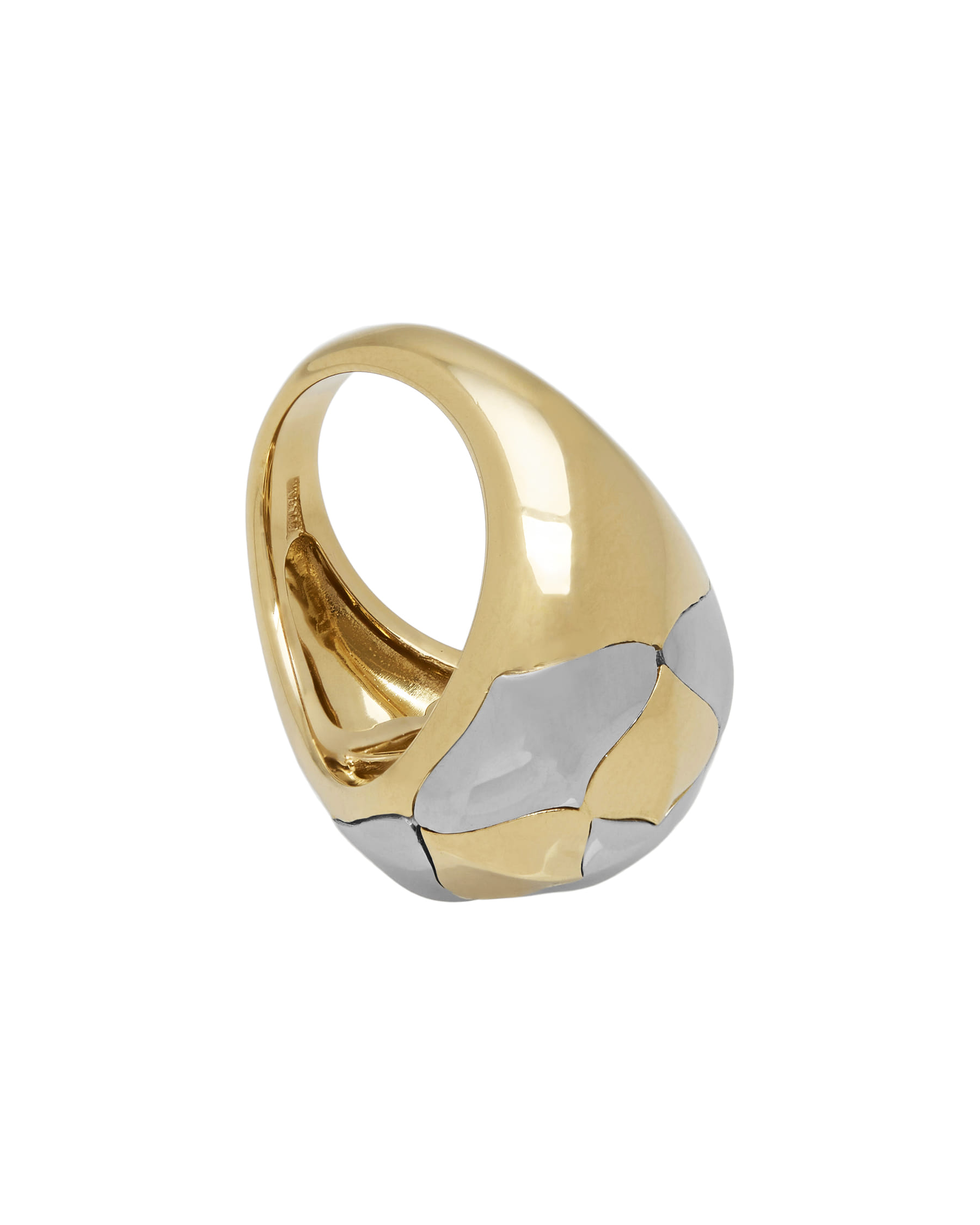 Anello bulgari piramide in oro giallo e bianco-4