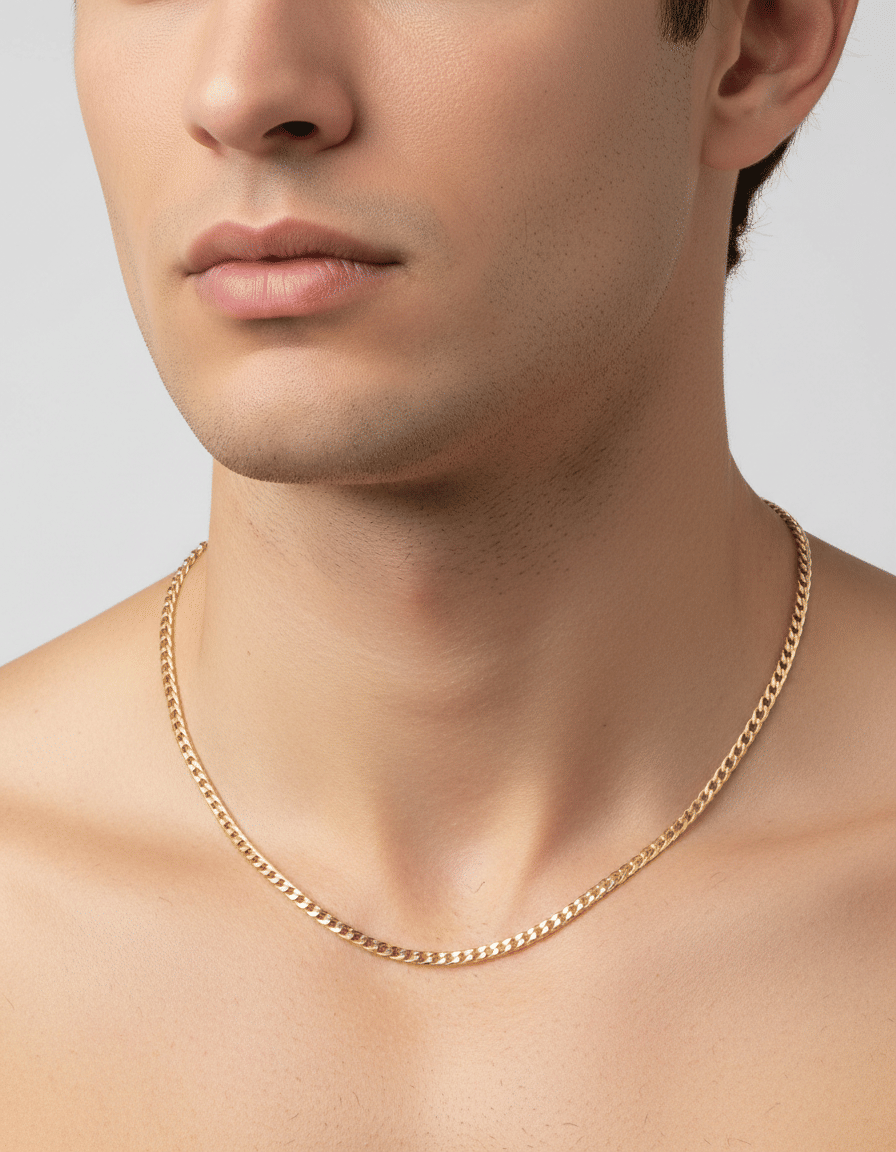 Collana maglia groumette media in oro giallo-3