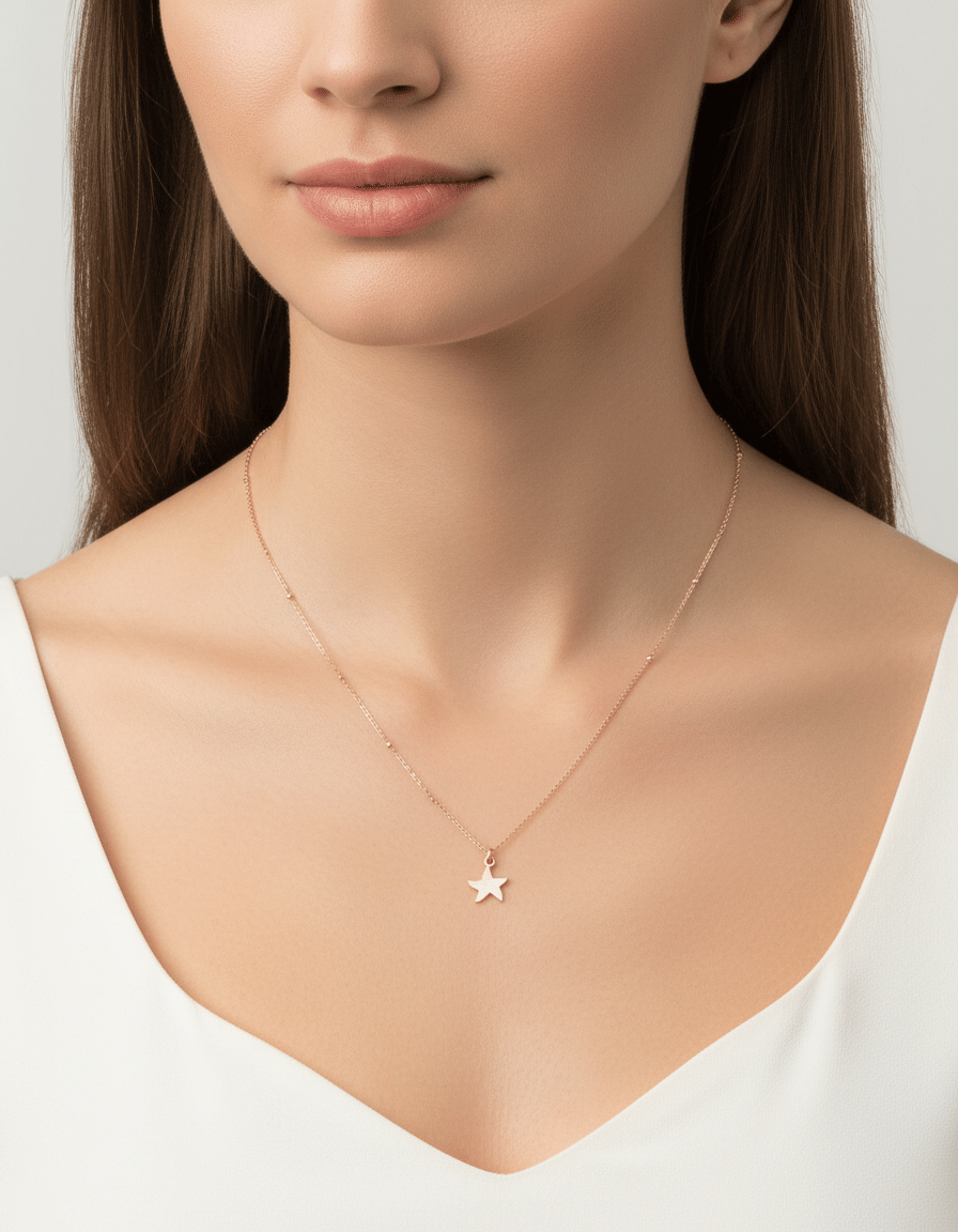 Collana dodo mini stellina in oro rosa 9 kt-3