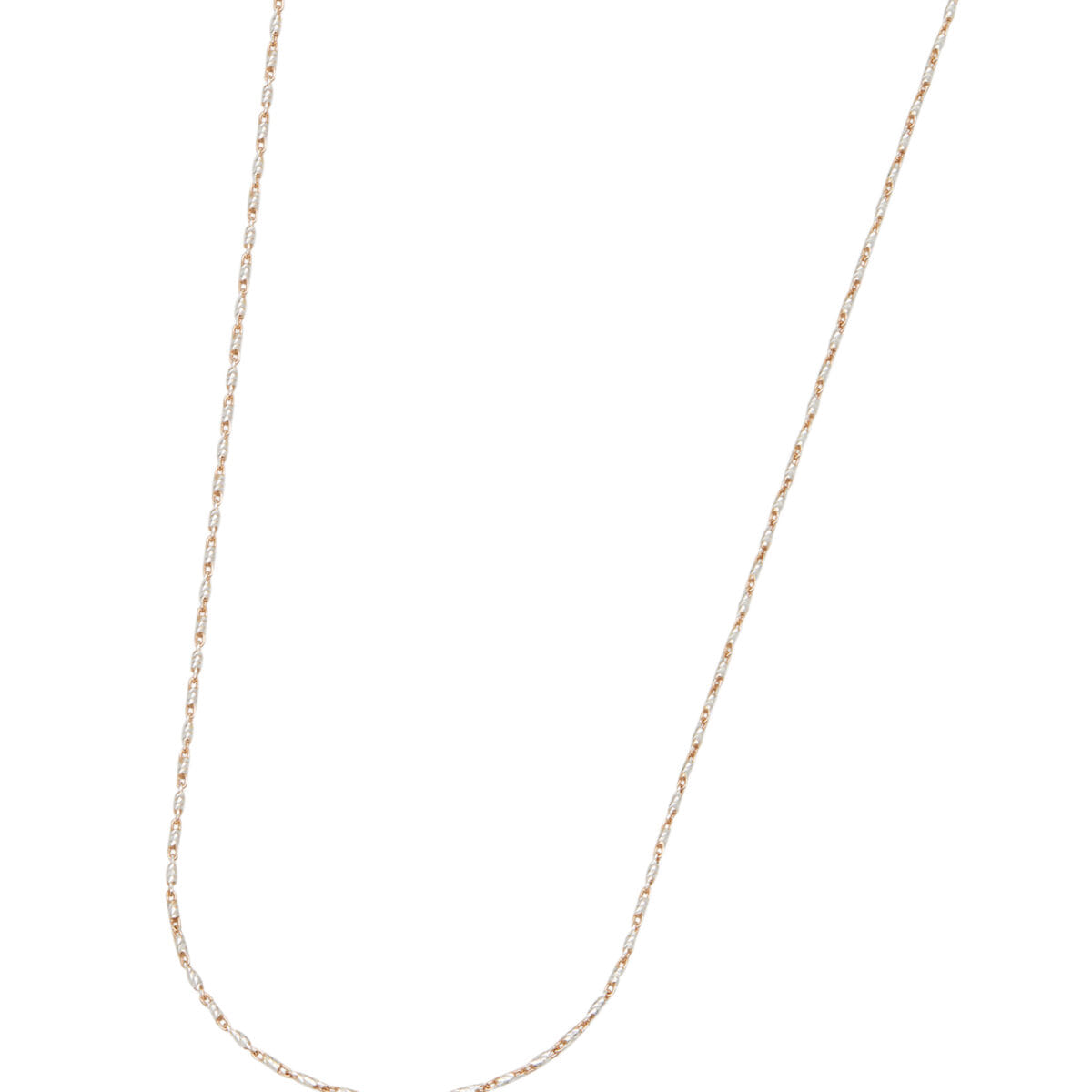 Catenina con maglie diamantate in oro bianco e rosa 18 kt-1