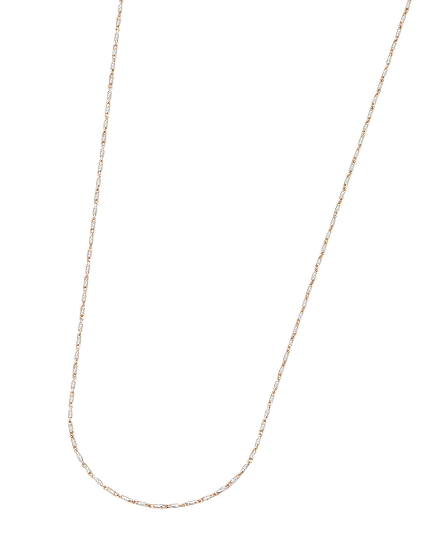 Catenina con maglie diamantate in oro bianco e rosa 18 kt-1