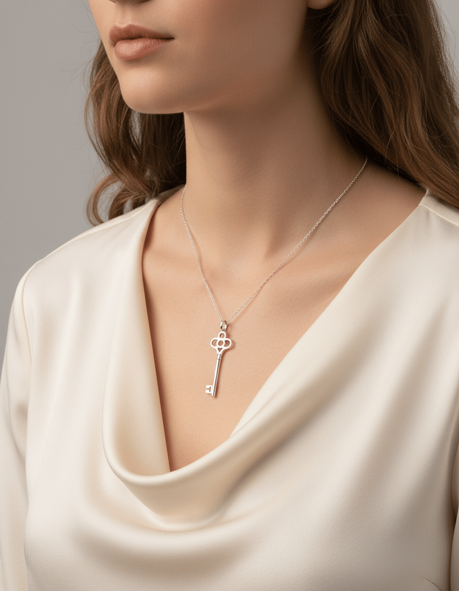 Ciondolo chiave tiffany & co. in argento 925%-3