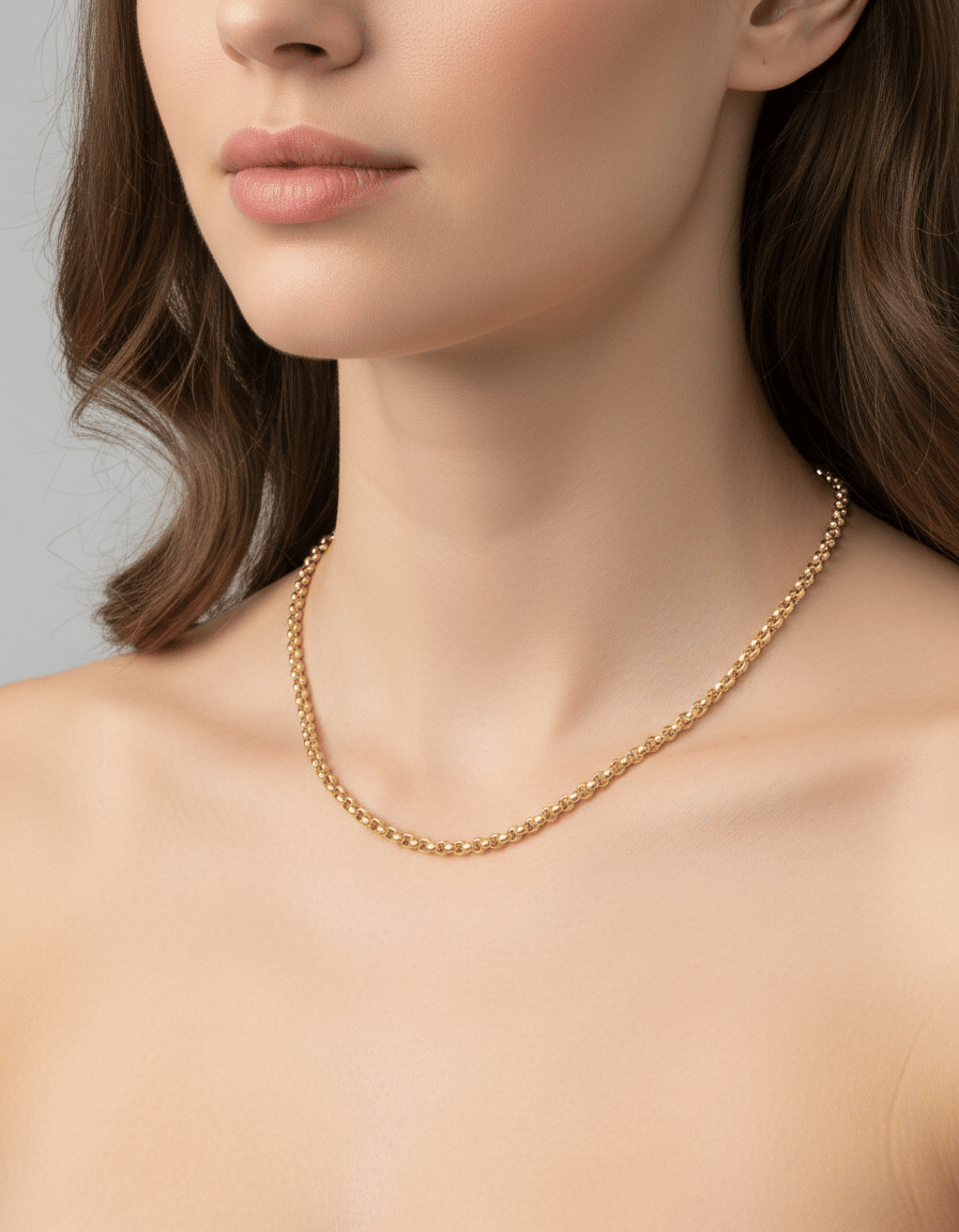 Collana in oro giallo 18 kt maglia tonda-3